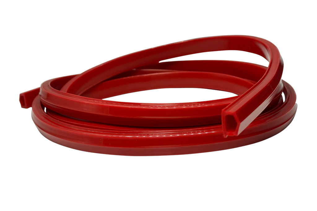 2m/79" Red Rubber Dust/Design Strip – Anti-Slip Protective Edge Trim for Aluminium Profile Sim Rigs