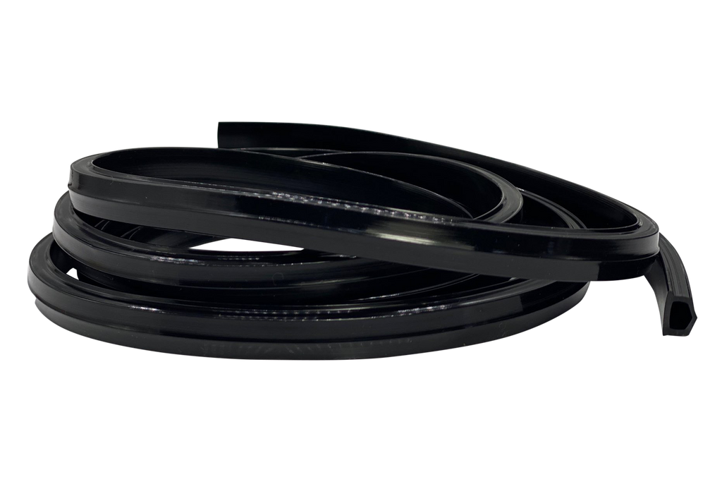 2m/79" Black Rubber Dust/Design Strip – Anti-Slip Protective Edge Trim for Aluminium Profile Sim Rigs