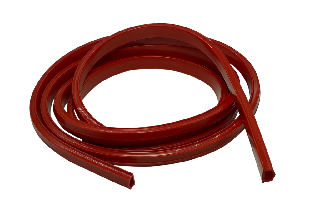 2m/79" Red Rubber Dust/Design Strip – Anti-Slip Protective Edge Trim for Aluminium Profile Sim Rigs