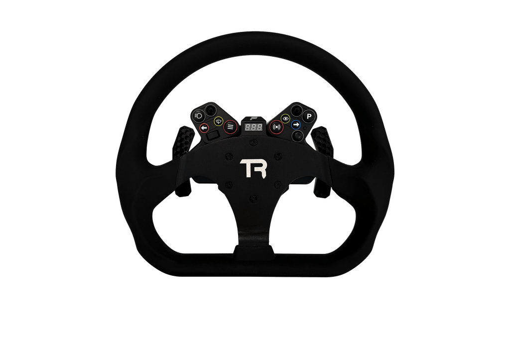 330mm/13" Flat-Bottom Closed GT Sim Racing Wheel Rim – Aluminium Alloy with Silicone Grip
