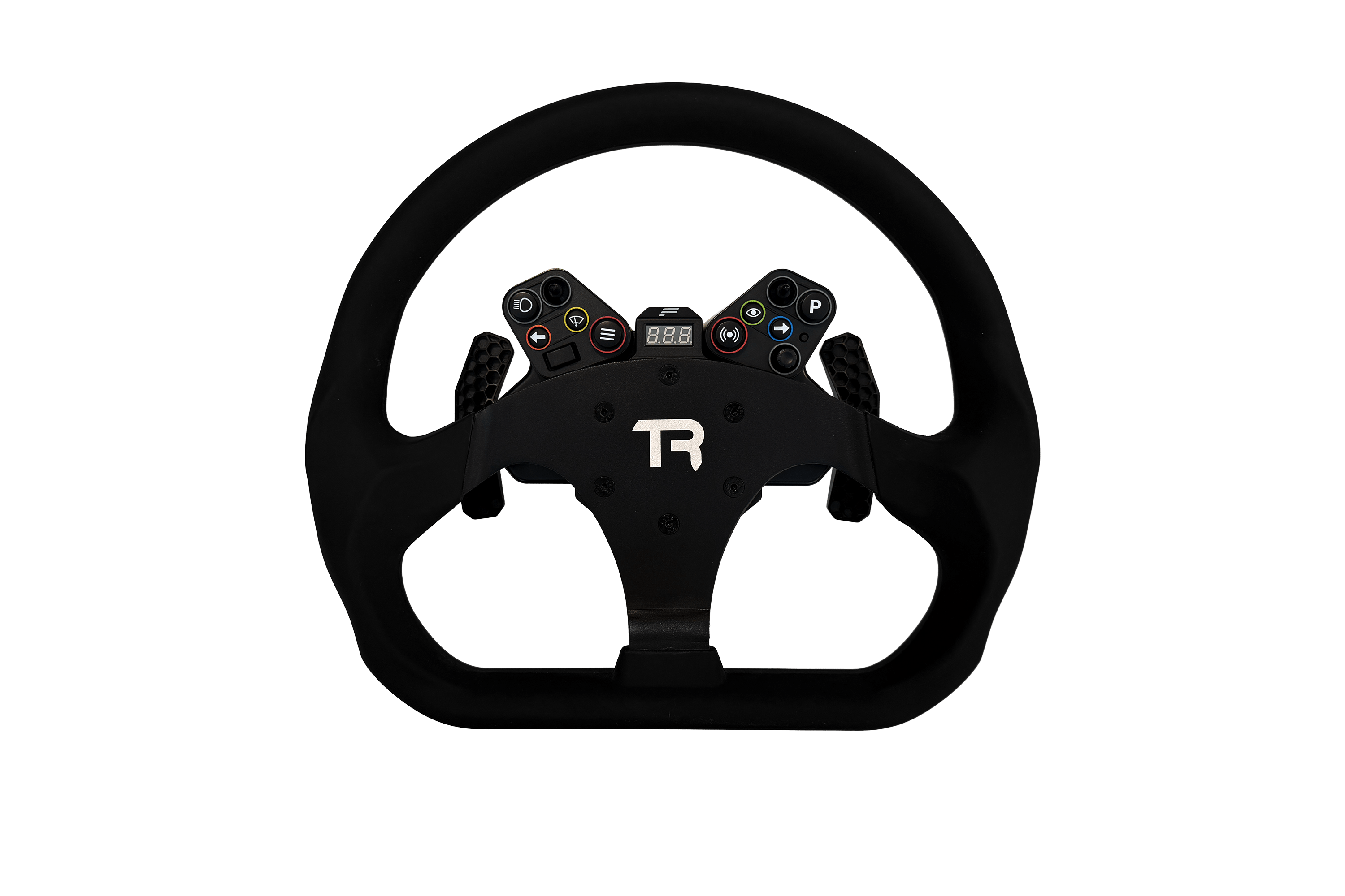 330mm/13" Flat-Bottom Closed GT Sim Racing Wheel Rim – Aluminium Alloy with Silicone Grip