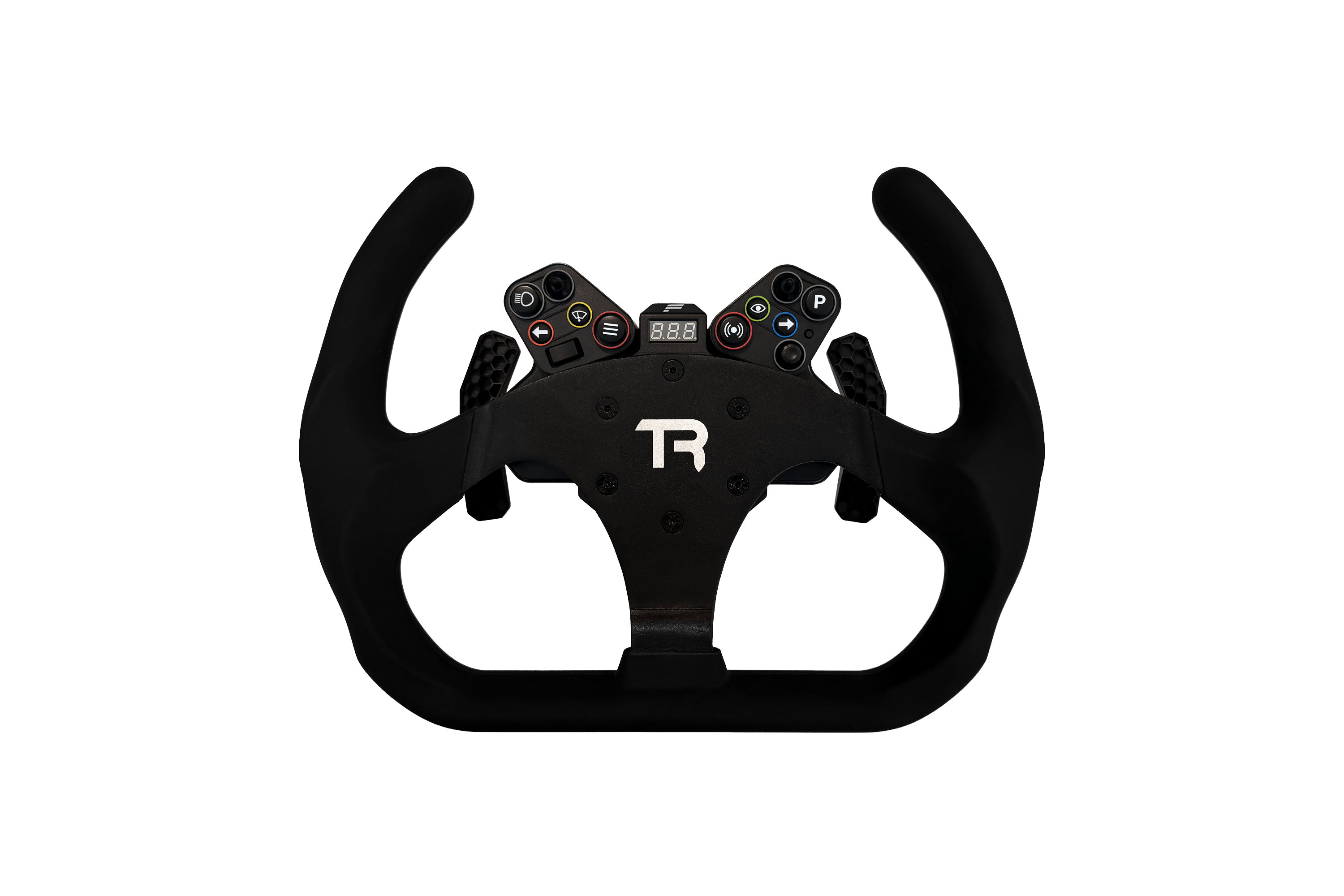 330mm/13" Flat-Bottom Open GT Sim Racing Wheel Rim – Aluminium Alloy with Silicone Grip