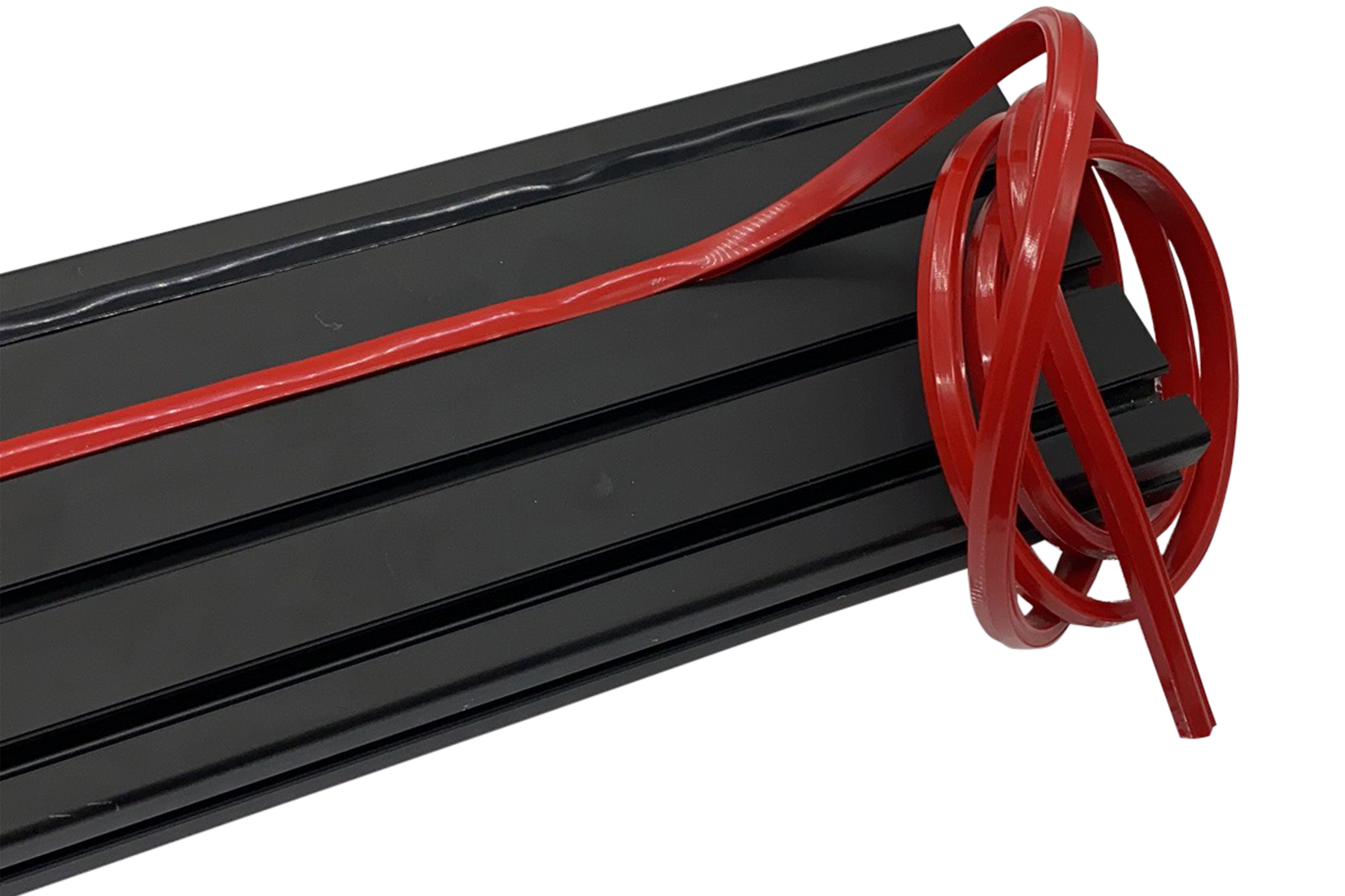 2m/79" Red Rubber Dust/Design Strip – Anti-Slip Protective Edge Trim for Aluminium Profile Sim Rigs