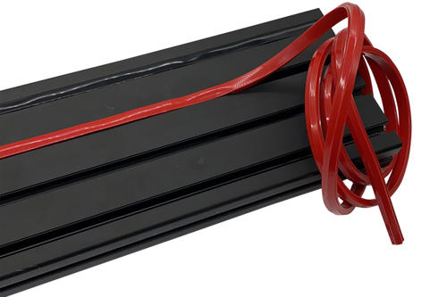 2m/79" Red Rubber Dust/Design Strip – Anti-Slip Protective Edge Trim for Aluminium Profile Sim Rigs