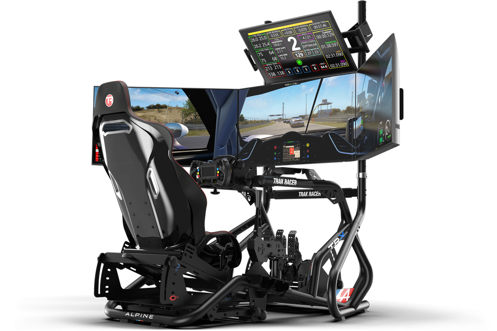 Freestanding Quad (4) Monitor Stand – Up to 80" Display for Sim Racing, Flight Simulation & Truck Simulators