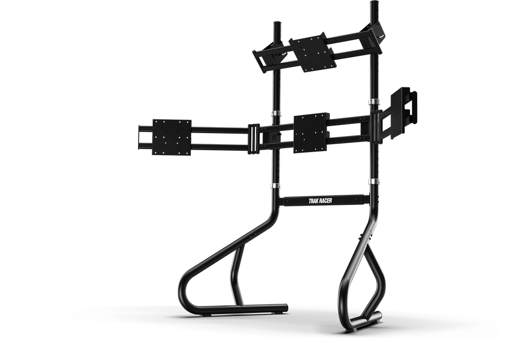 Freestanding Quad (4) Monitor Stand – Up to 80" Display for Sim Racing, Flight Simulation & Truck Simulators