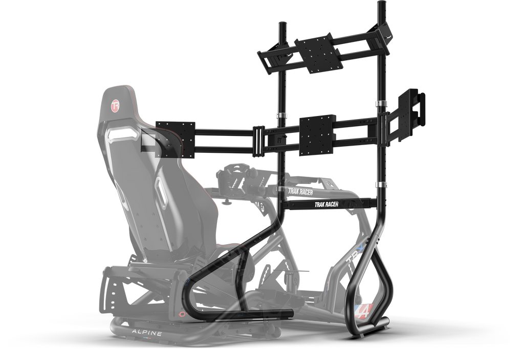 Freestanding Quad (4) Monitor Stand – Up to 80" Display for Sim Racing, Flight Simulation & Truck Simulators