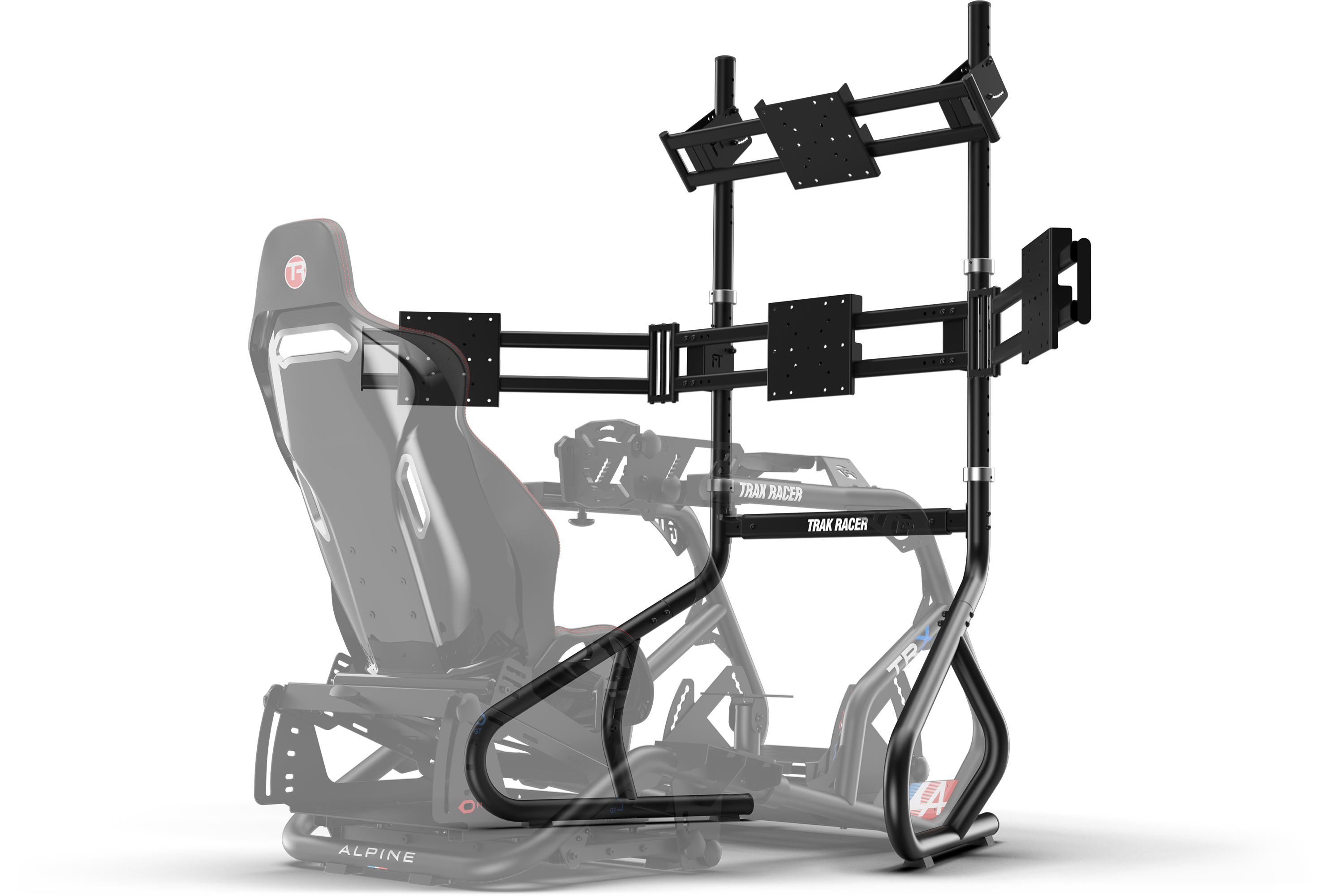 Freestanding Quad (4) Monitor Stand – Up to 80" Display for Sim Racing, Flight Simulation & Truck Simulators