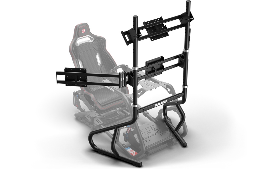 Freestanding Quad (4) Monitor Stand – Up to 80" Display for Sim Racing, Flight Simulation & Truck Simulators