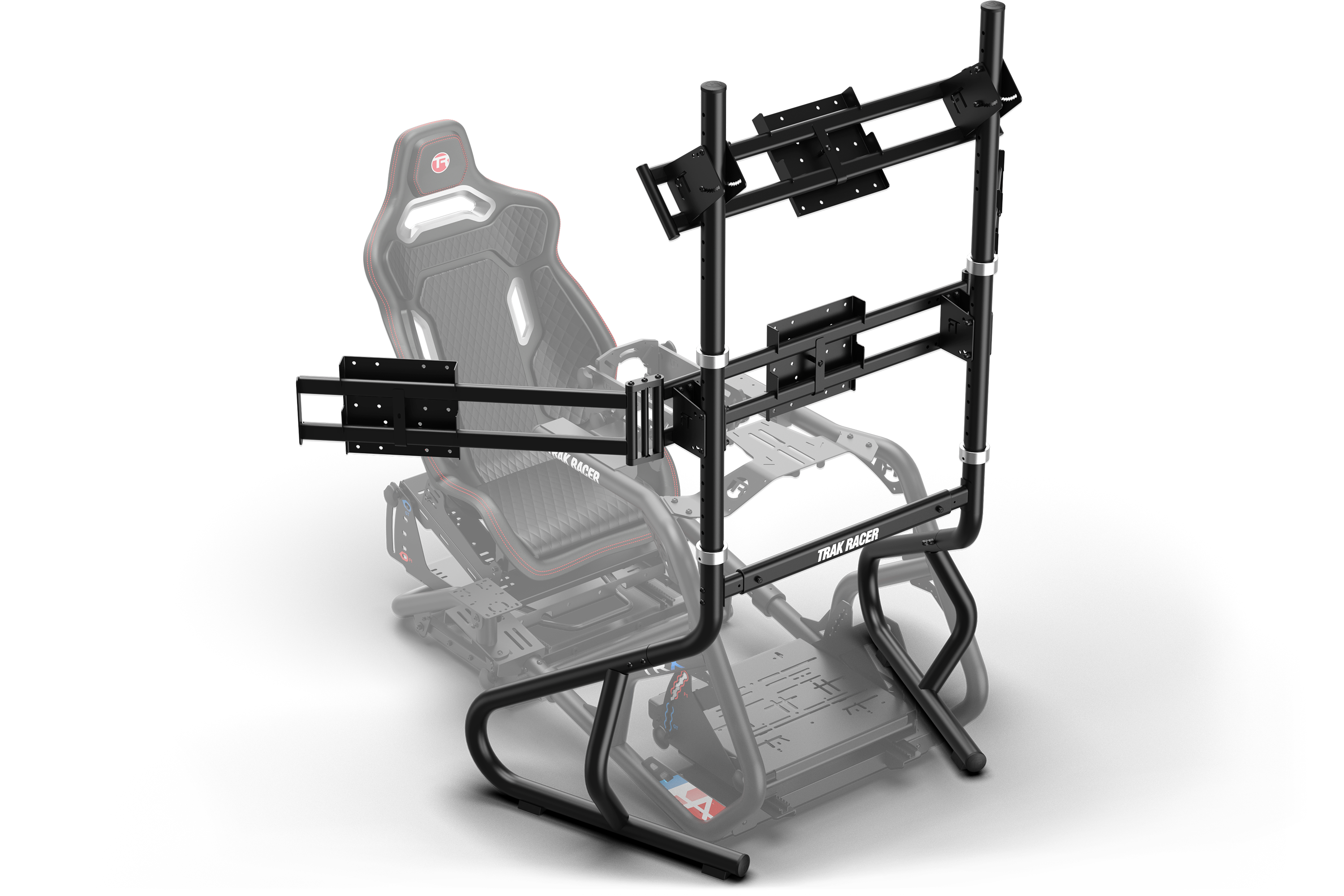 Freestanding Quad (4) Monitor Stand – Up to 80" Display for Sim Racing, Flight Simulation & Truck Simulators