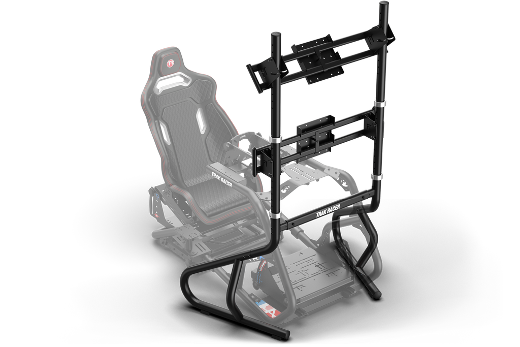 Freestanding Dual (2) Monitor Stand, Upgradeable to Triple – Up to 80" Display for Sim Racing, Flight Simulation & Truck Simulators