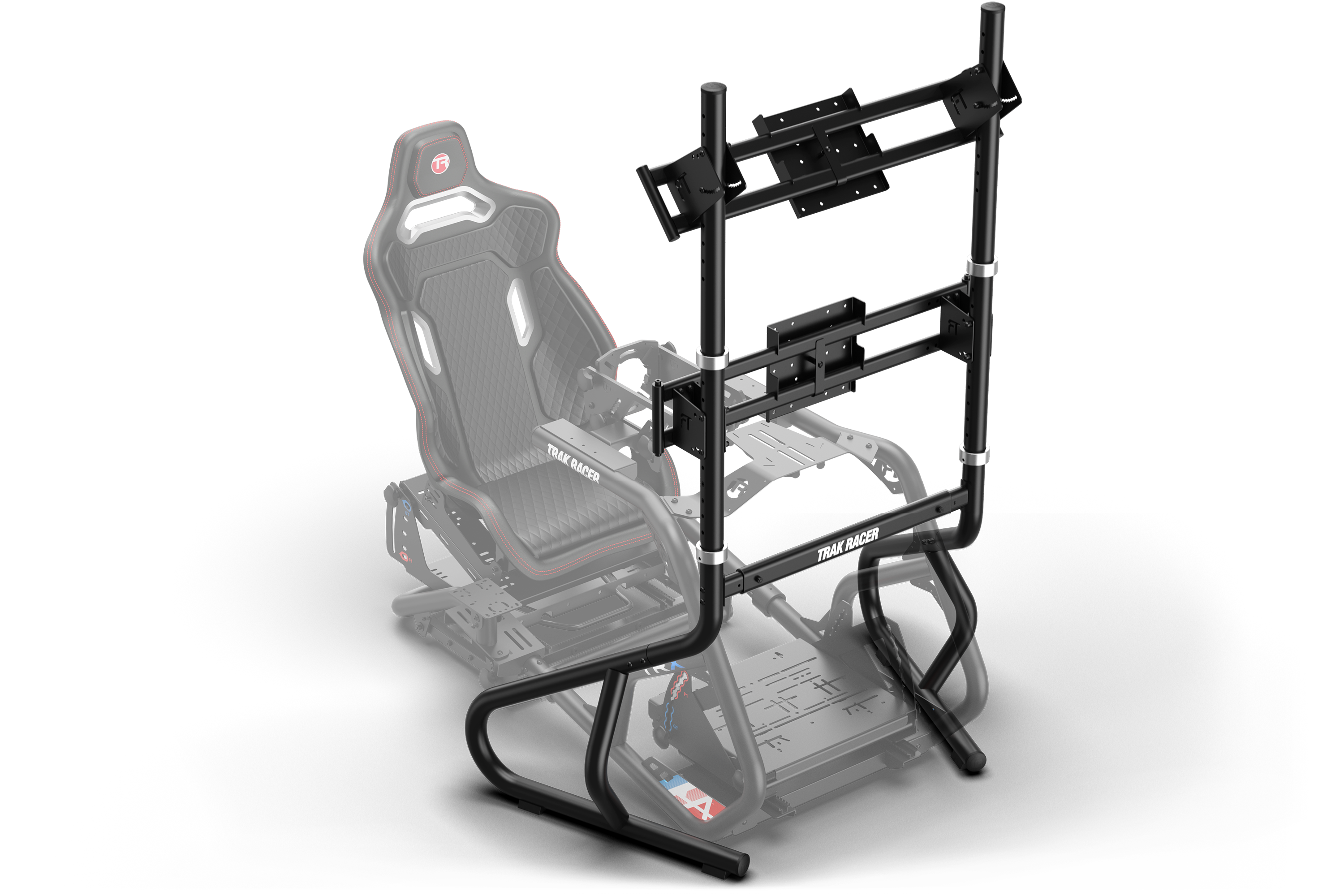 Freestanding Dual (2) Monitor Stand, Upgradeable to Triple – Up to 80" Display for Sim Racing, Flight Simulation & Truck Simulators