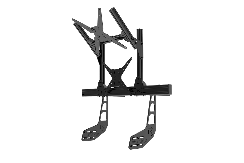Cockpit-Mounted Dual (2) Monitor Stand – Up to 80" Display for Sim Racing, Flight Simulation & Truck Simulators