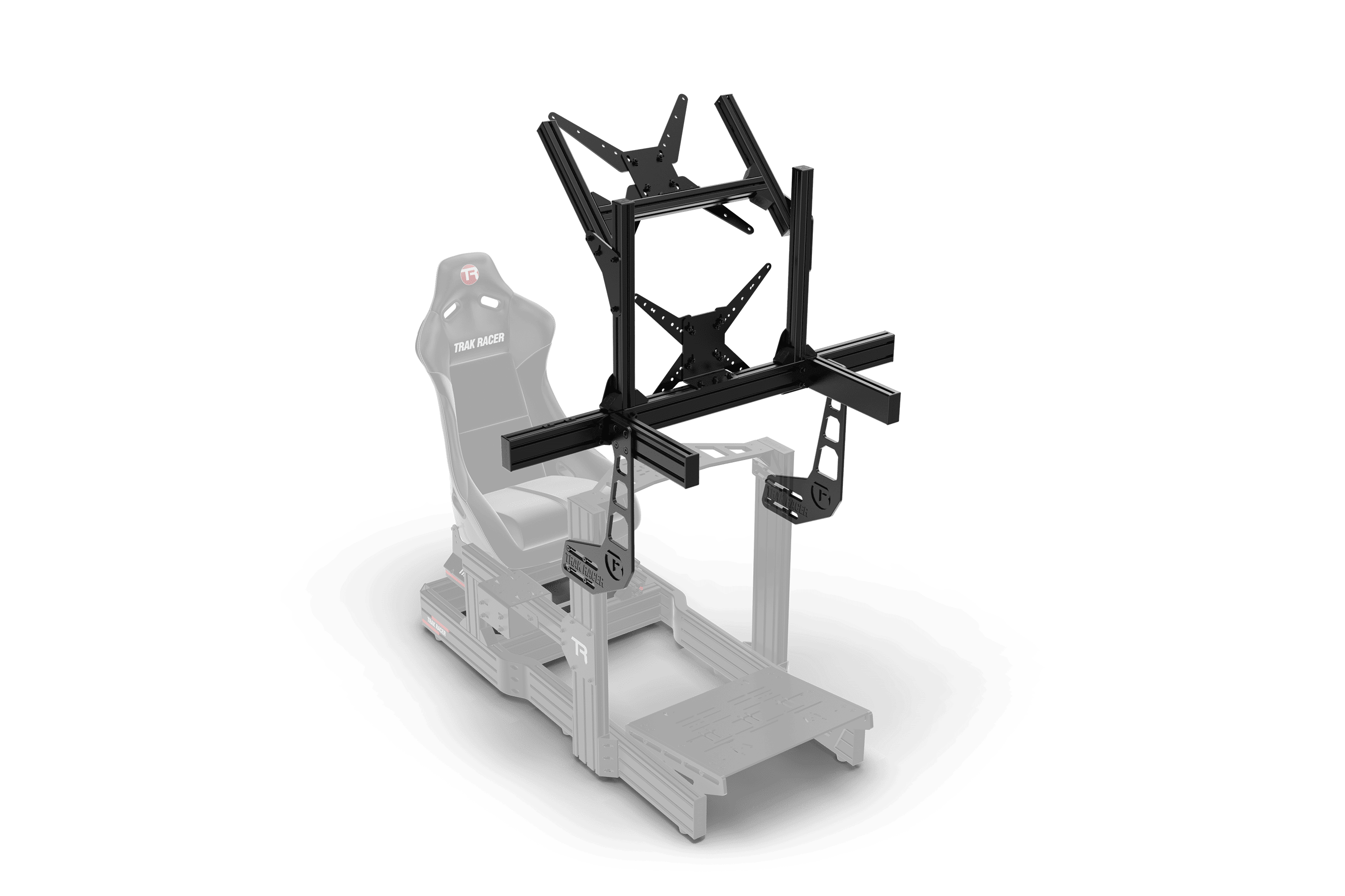 Cockpit-Mounted Dual (2) Monitor Stand – Up to 80" Display for Sim Racing, Flight Simulation & Truck Simulators