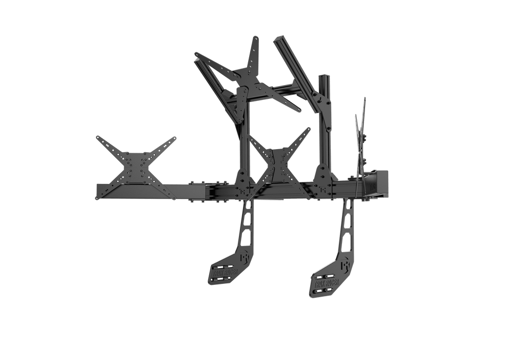 Cockpit-Mounted Quad (4) Monitor Stand – Up to 45" Displays for Sim Racing, Flight Simulation & Truck Simulators