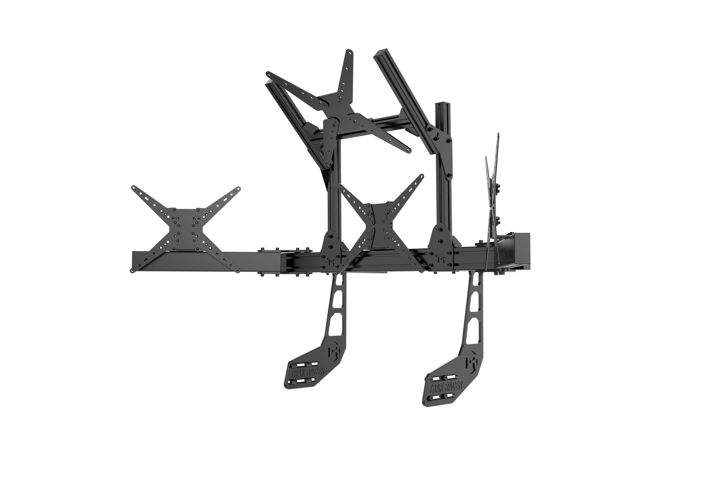 Cockpit-Mounted Quad (4) Monitor Stand – Up to 45" Displays for Sim Racing, Flight Simulation & Truck Simulators