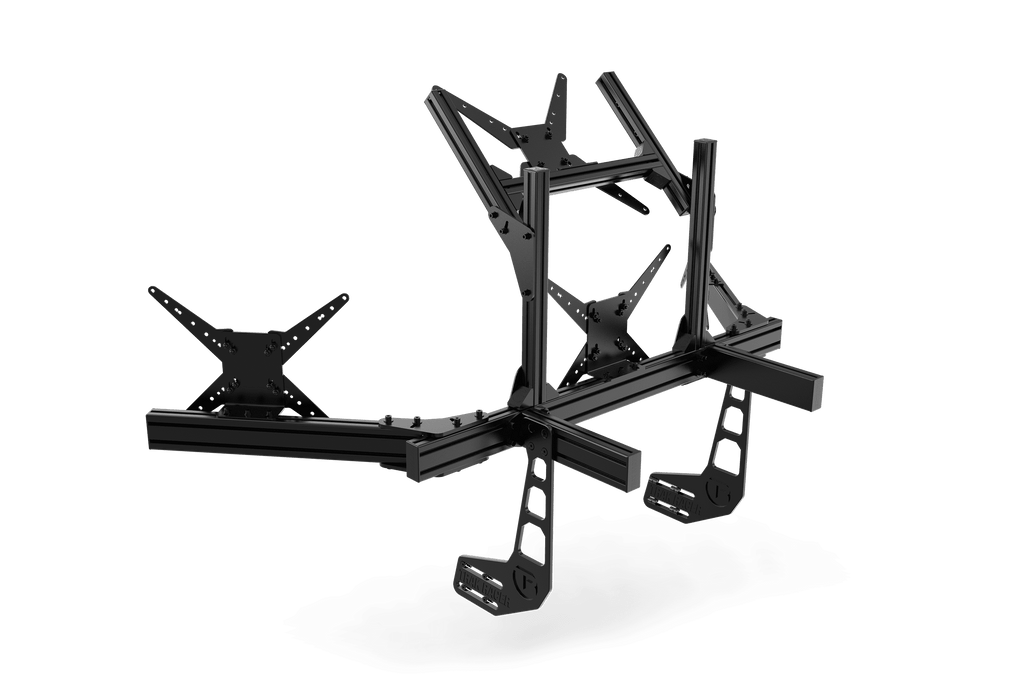Cockpit-Mounted Quad (4) Monitor Stand – Up to 45" Displays for Sim Racing, Flight Simulation & Truck Simulators