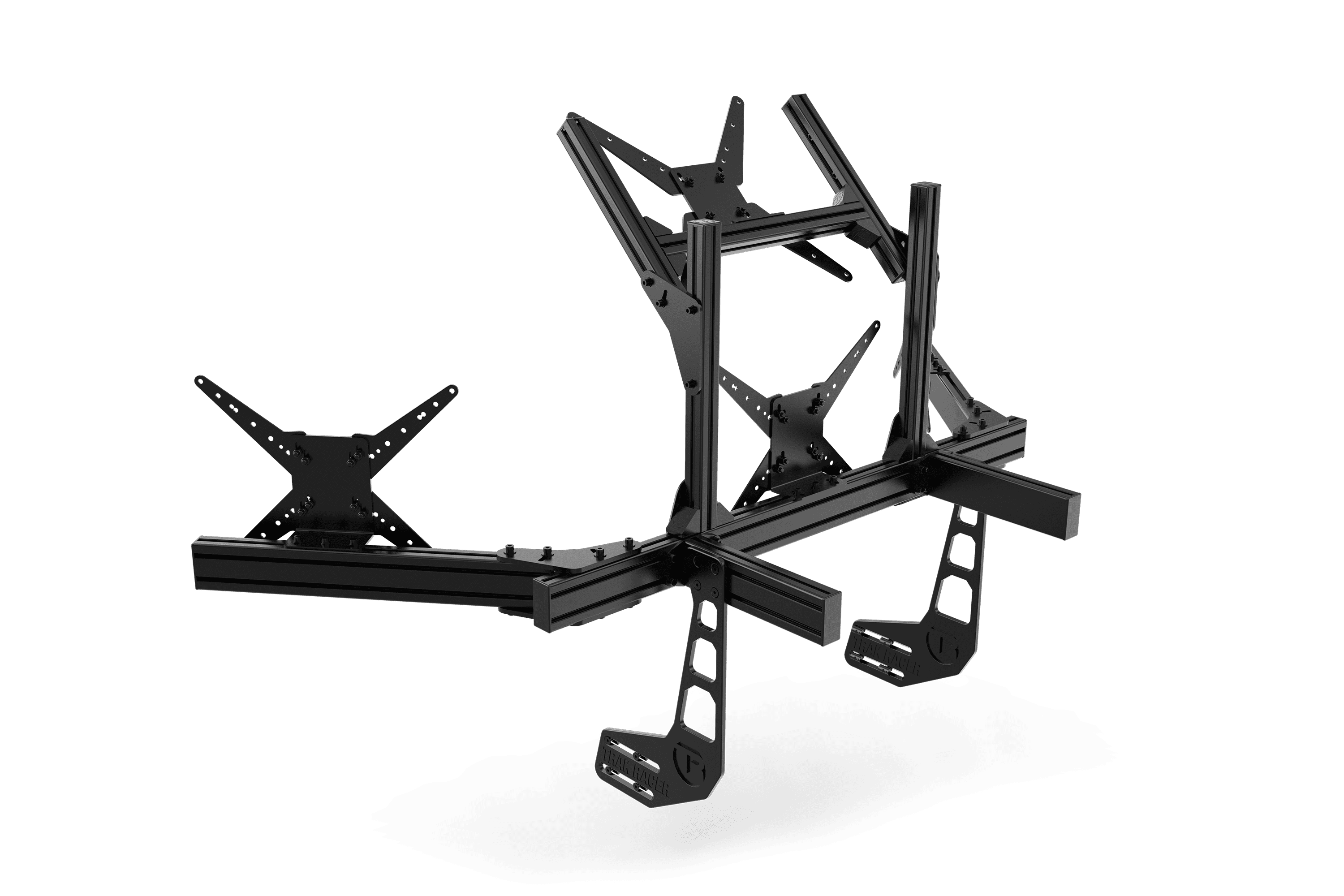 Cockpit-Mounted Quad (4) Monitor Stand – Up to 45" Displays for Sim Racing, Flight Simulation & Truck Simulators