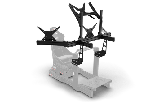 Cockpit-Mounted Quad (4) Monitor Stand – Up to 45" Displays for Sim Racing, Flight Simulation & Truck Simulators