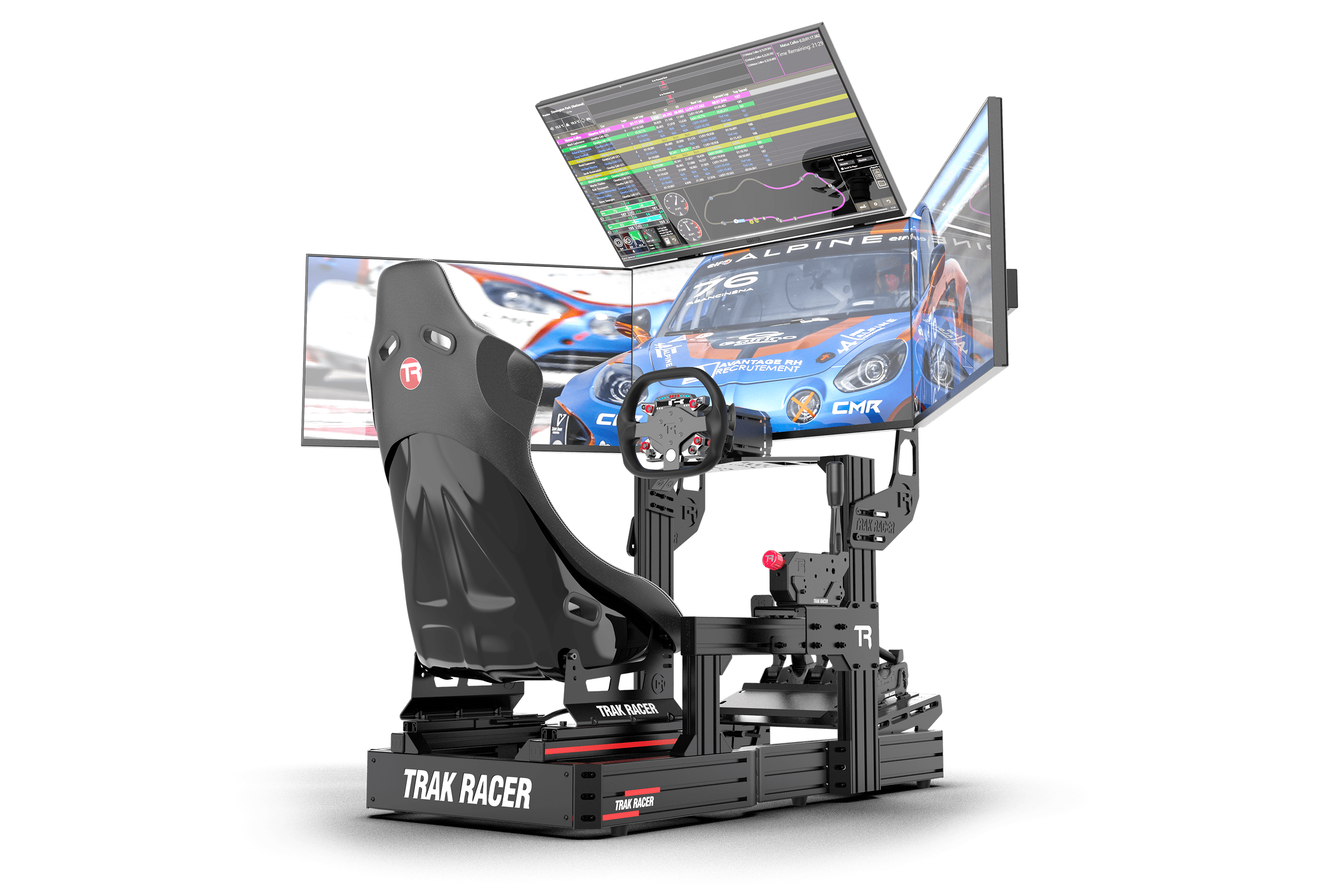 Cockpit-Mounted Quad (4) Monitor Stand – Up to 45" Displays for Sim Racing, Flight Simulation & Truck Simulators