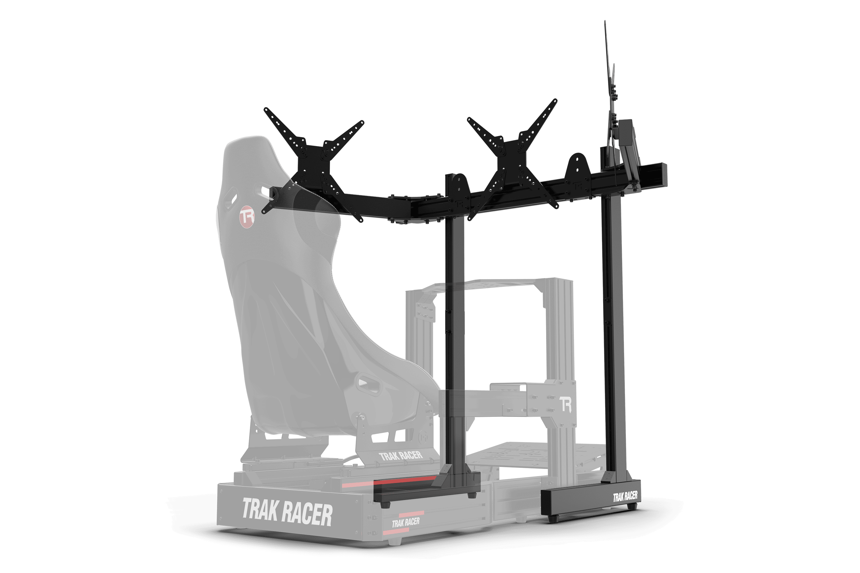 Freestanding Triple (3) Monitor Stand – Up to 45" Displays for Sim Racing, Flight Simulation & Truck Simulators
