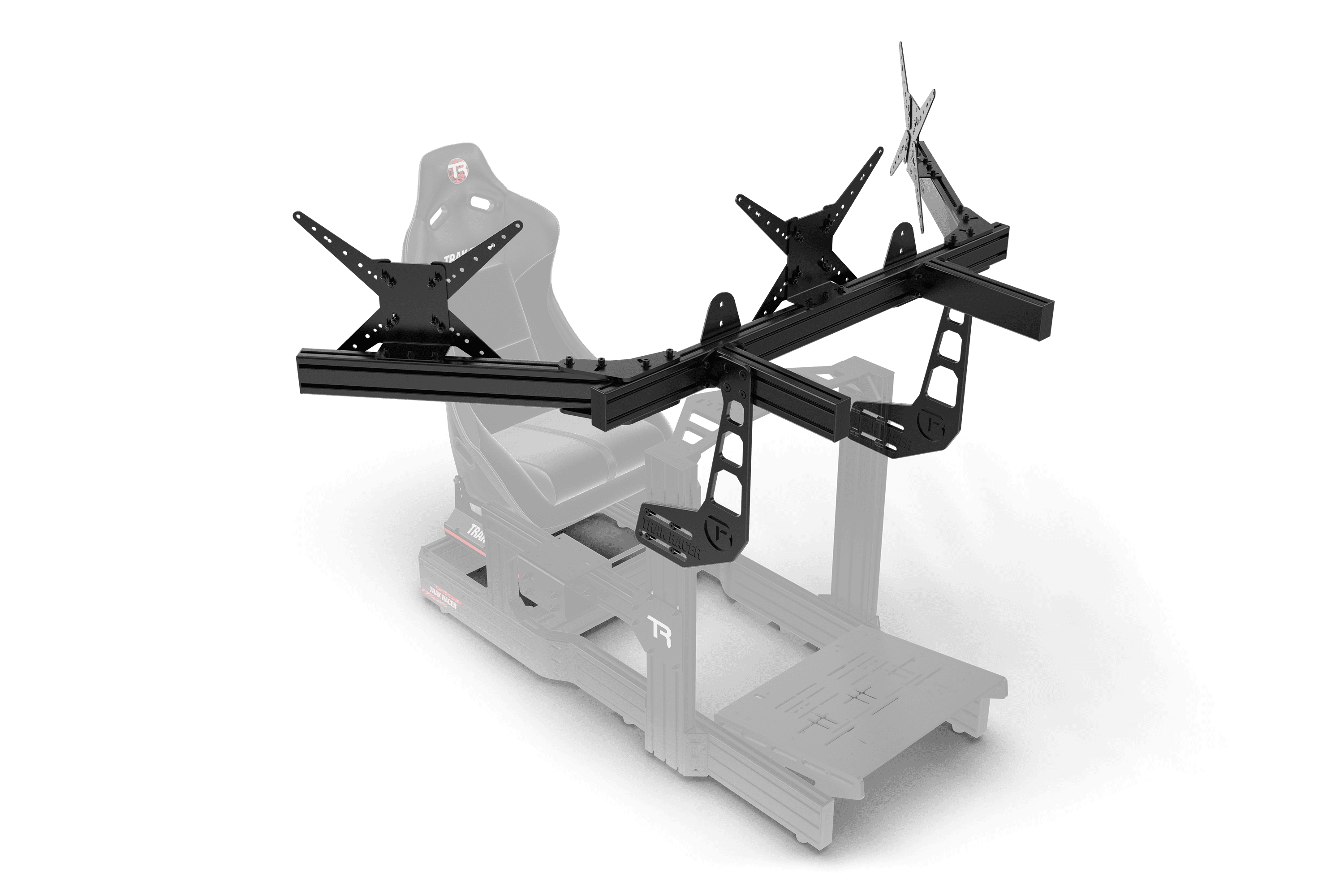 Cockpit-Mounted Triple (3) Monitor Stand – Up to 45" Displays for Sim Racing, Flight Simulation & Truck Simulators