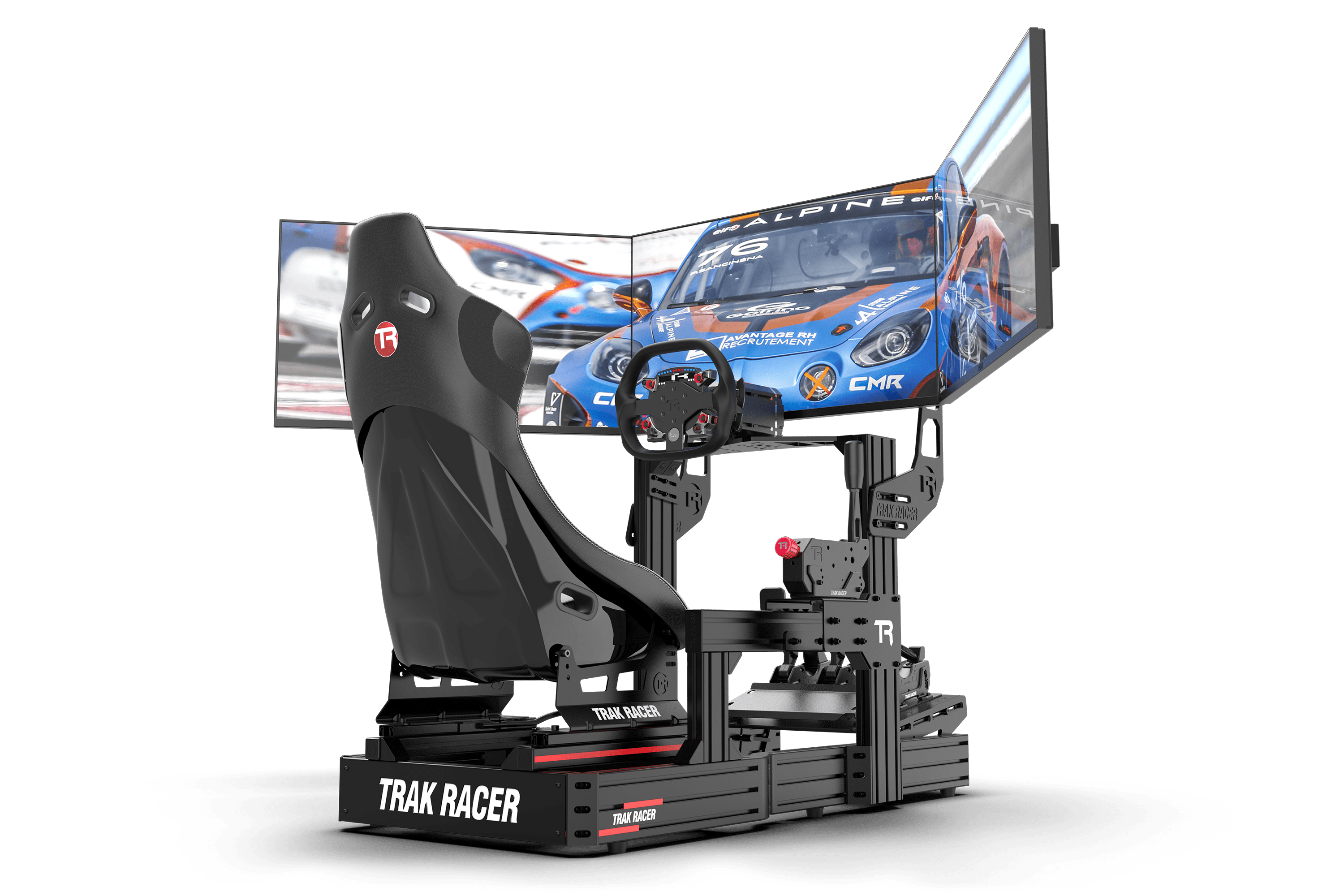 Cockpit-Mounted Triple (3) Monitor Stand – Up to 45" Displays for Sim Racing, Flight Simulation & Truck Simulators