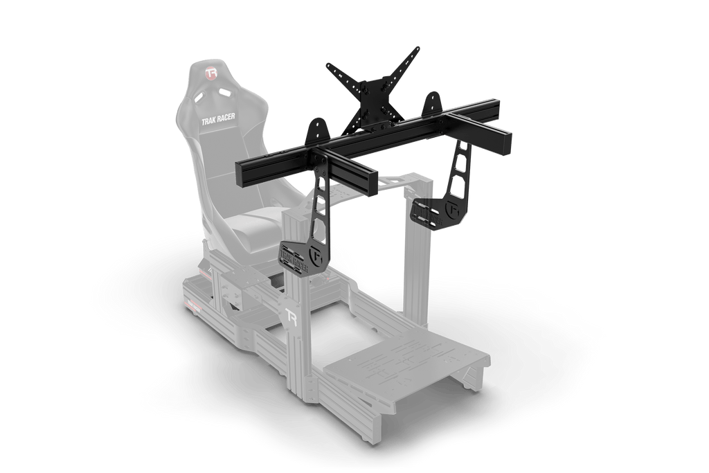 Cockpit-Mounted Single Monitor Stand for Sim Racing & Flight Sim — Supports Displays up to 80"