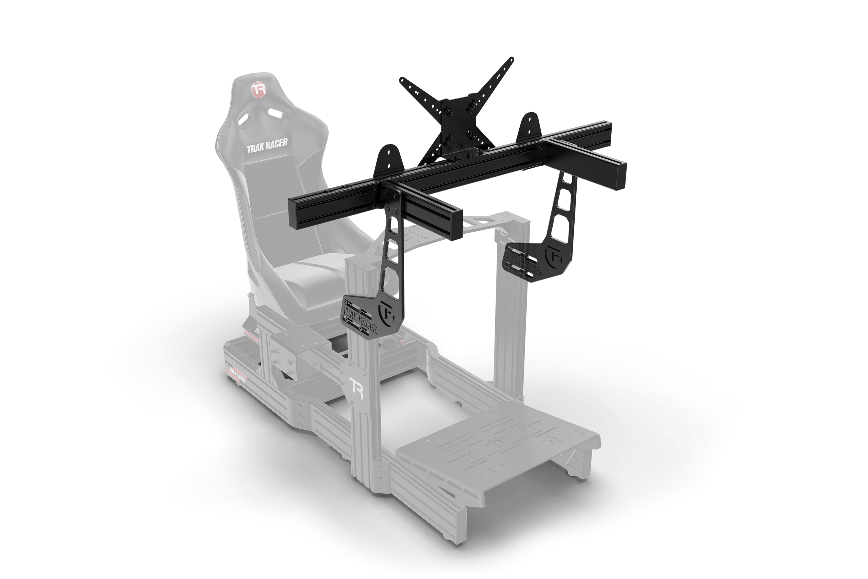 Cockpit-Mounted Single Monitor Stand for Sim Racing & Flight Sim — Supports Displays up to 80"