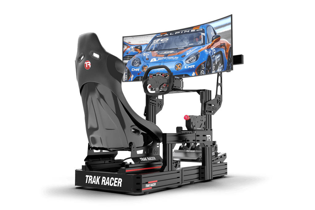 Cockpit-Mounted Single Monitor Stand for Sim Racing & Flight Sim — Supports Displays up to 80"