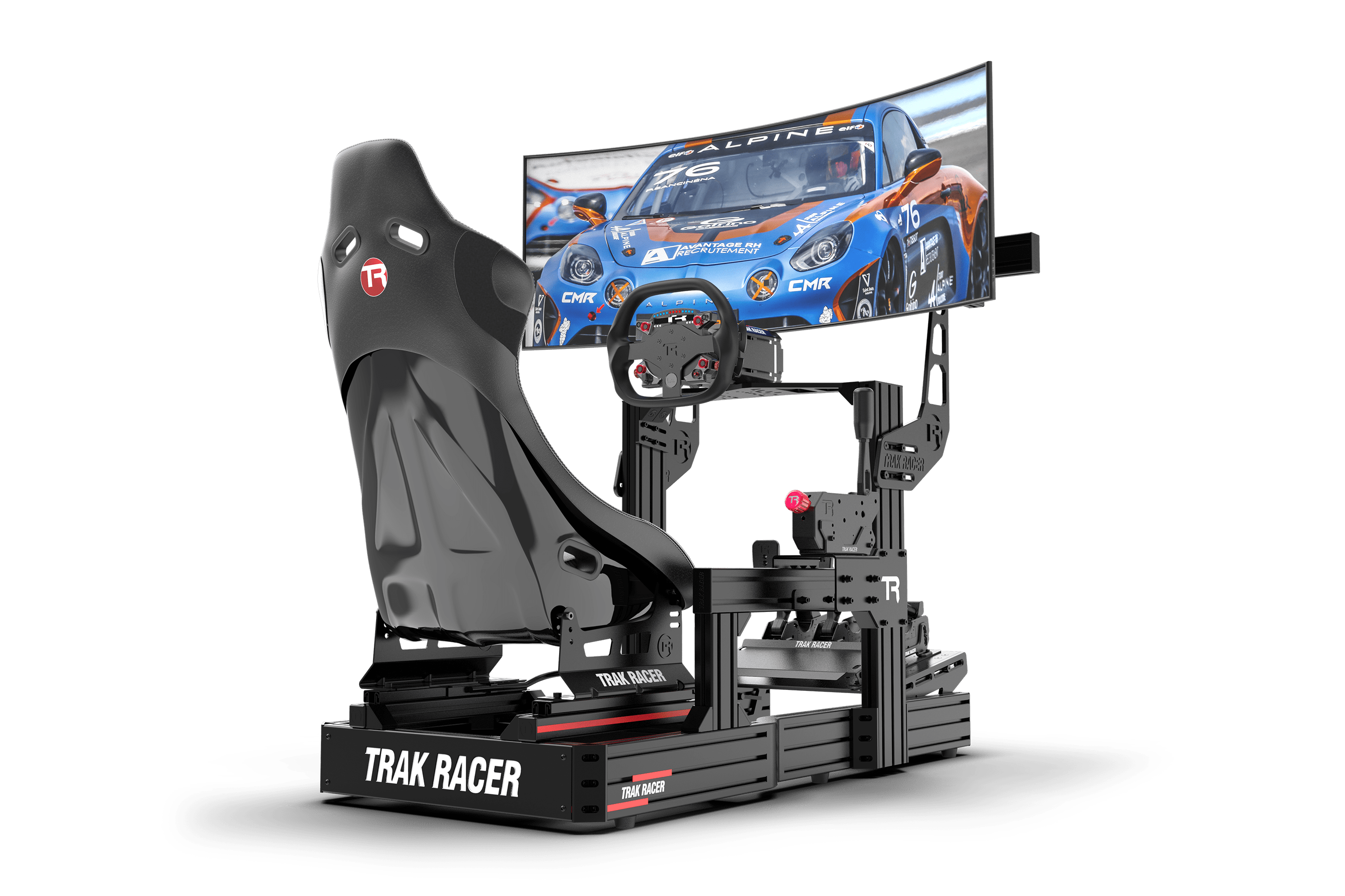 Cockpit-Mounted Single Monitor Stand for Sim Racing & Flight Sim — Supports Displays up to 80"