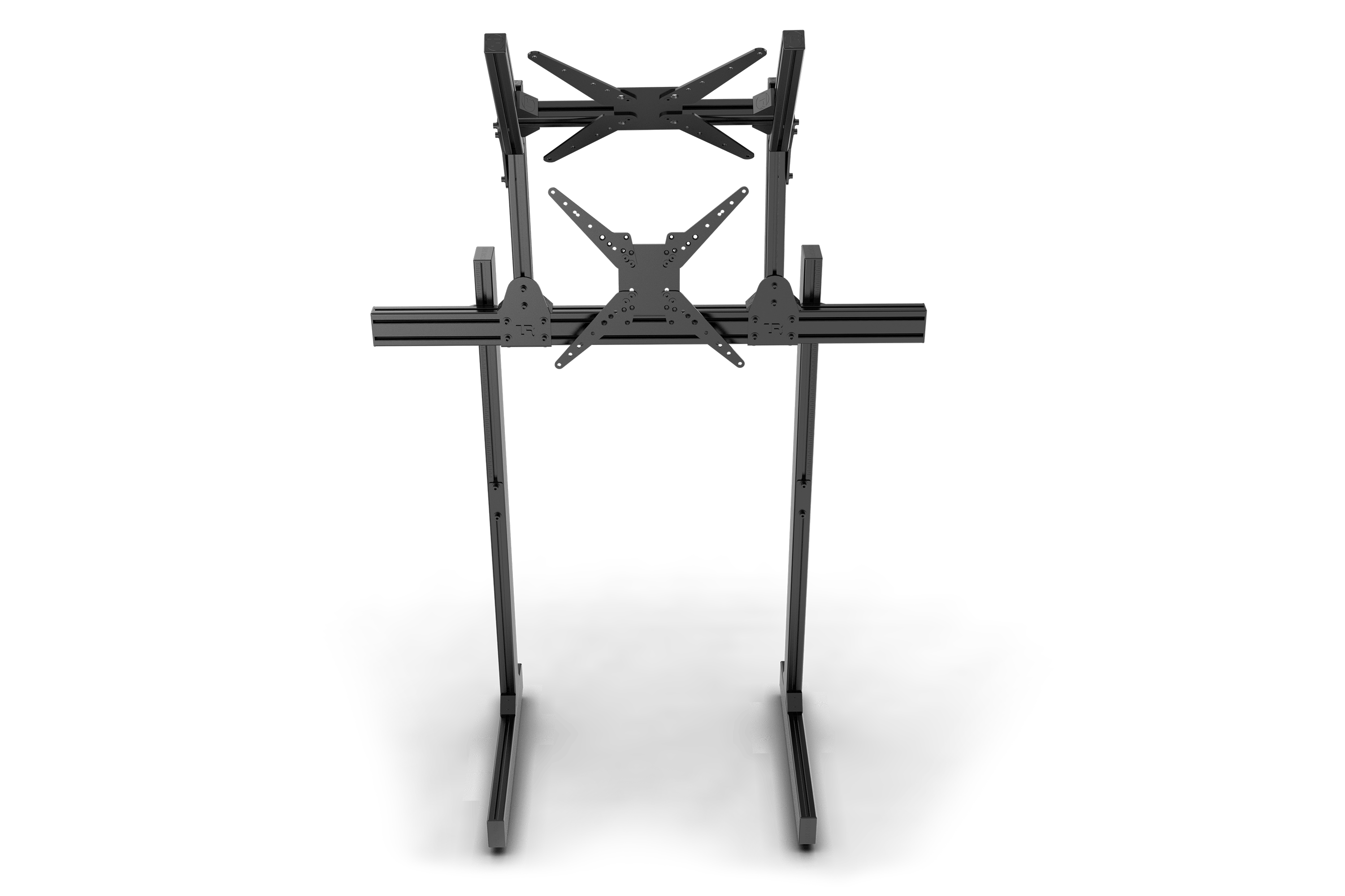 Freestanding Dual (2) Monitor Stand – Up to 80" Display for Sim Racing, Flight Simulation & Truck Simulators