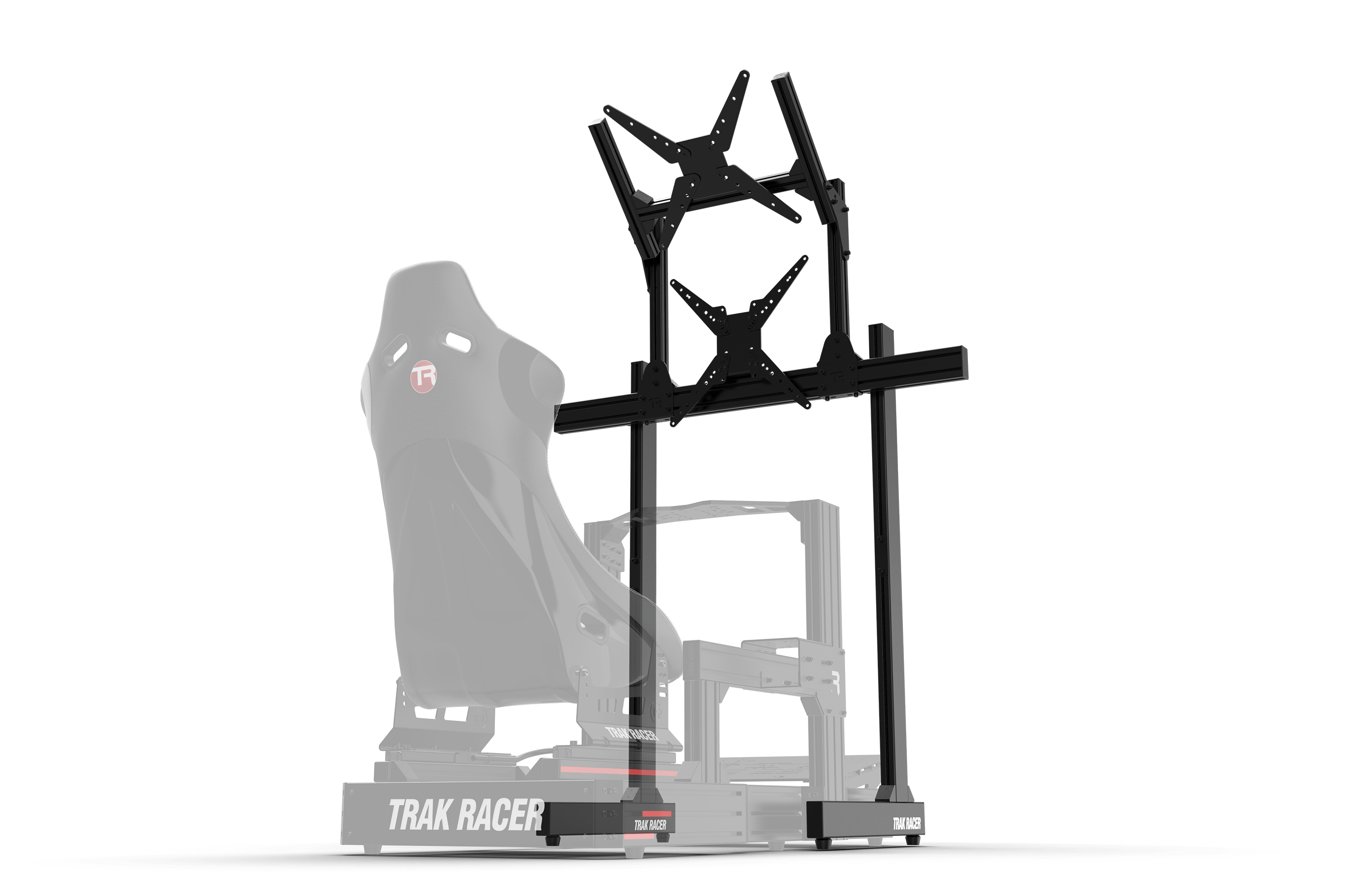 Freestanding Dual (2) Monitor Stand – Up to 80" Display for Sim Racing, Flight Simulation & Truck Simulators