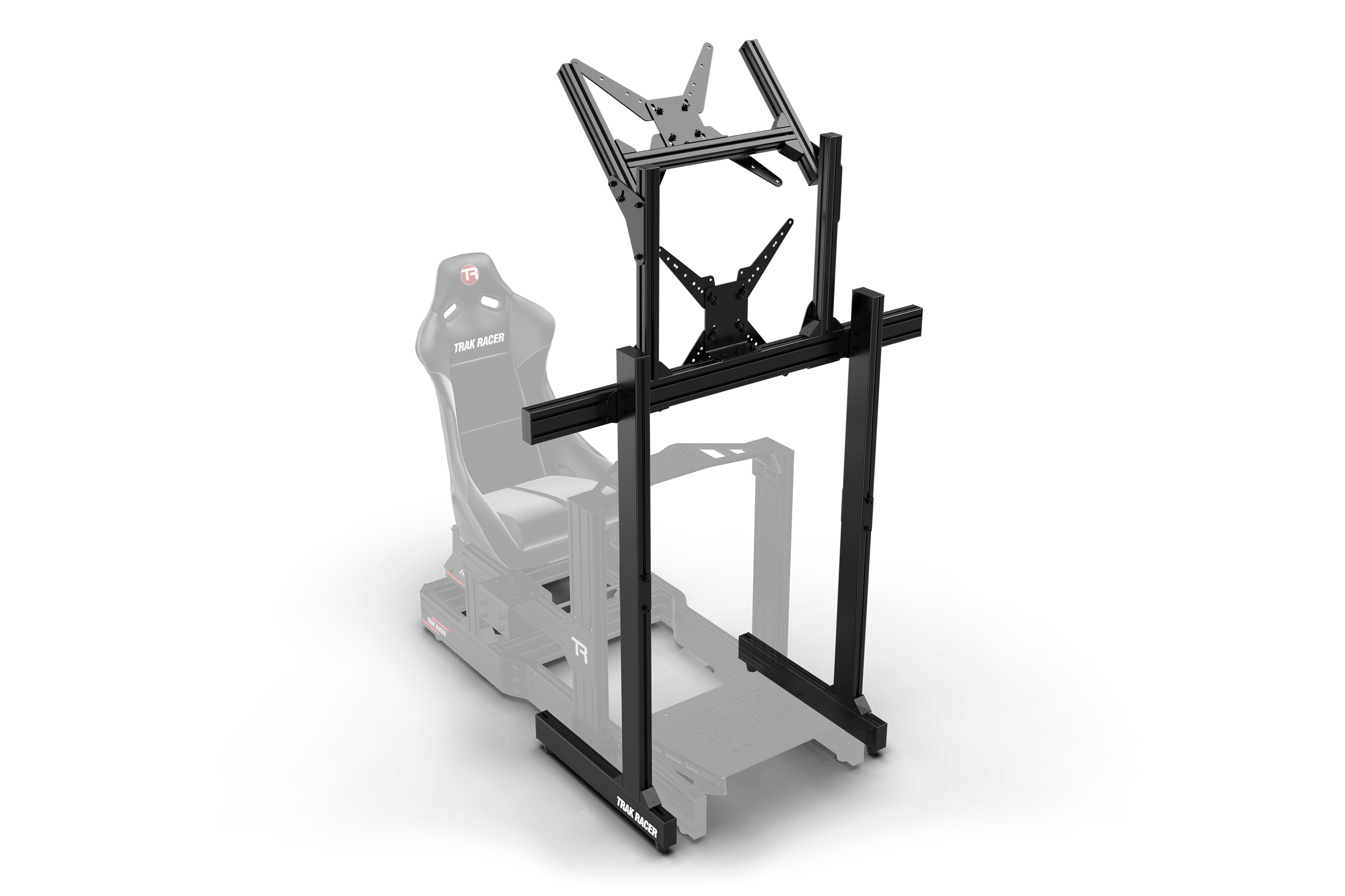 Freestanding Dual (2) Monitor Stand – Up to 80" Display for Sim Racing, Flight Simulation & Truck Simulators