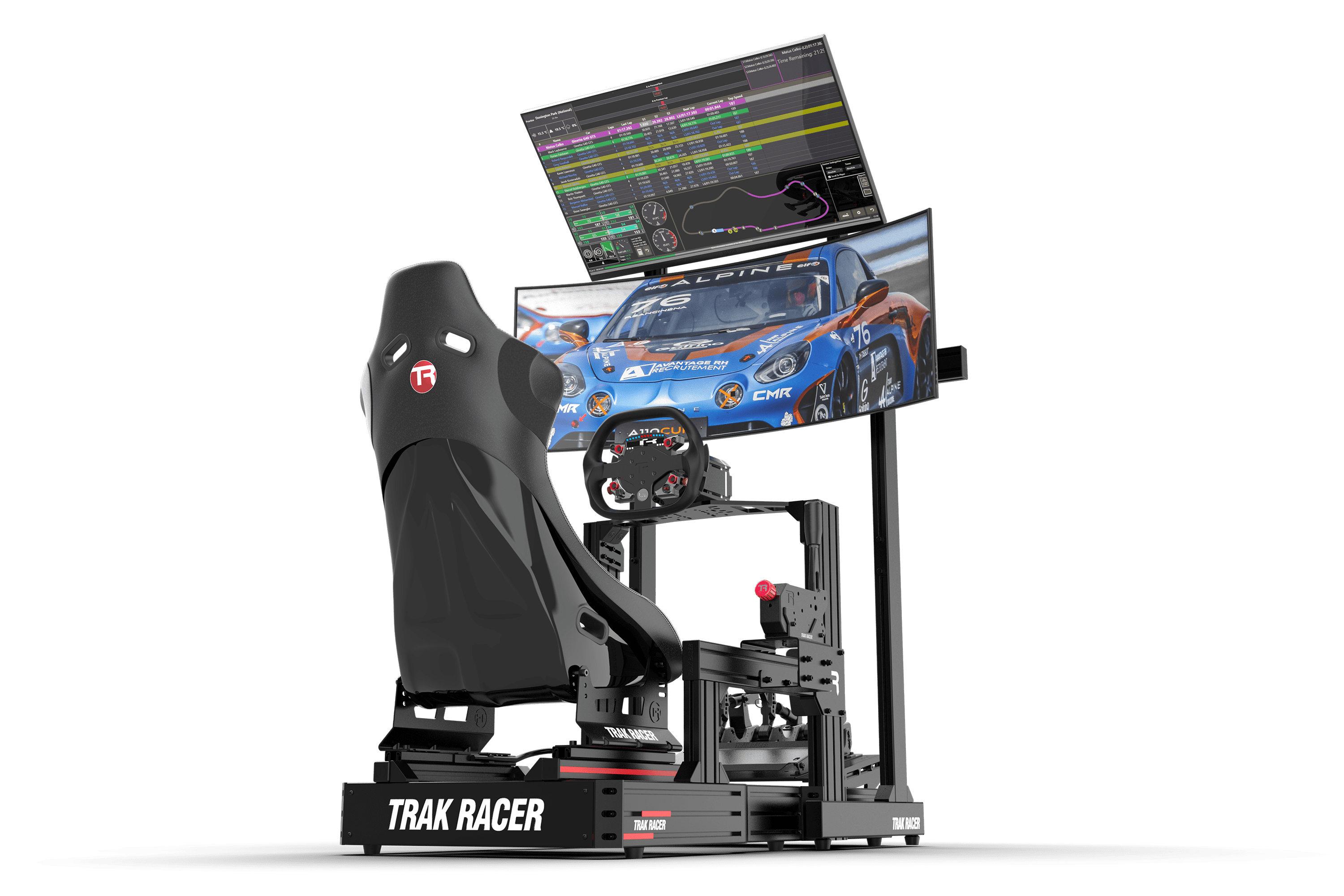 Freestanding Dual (2) Monitor Stand – Up to 80" Display for Sim Racing, Flight Simulation & Truck Simulators