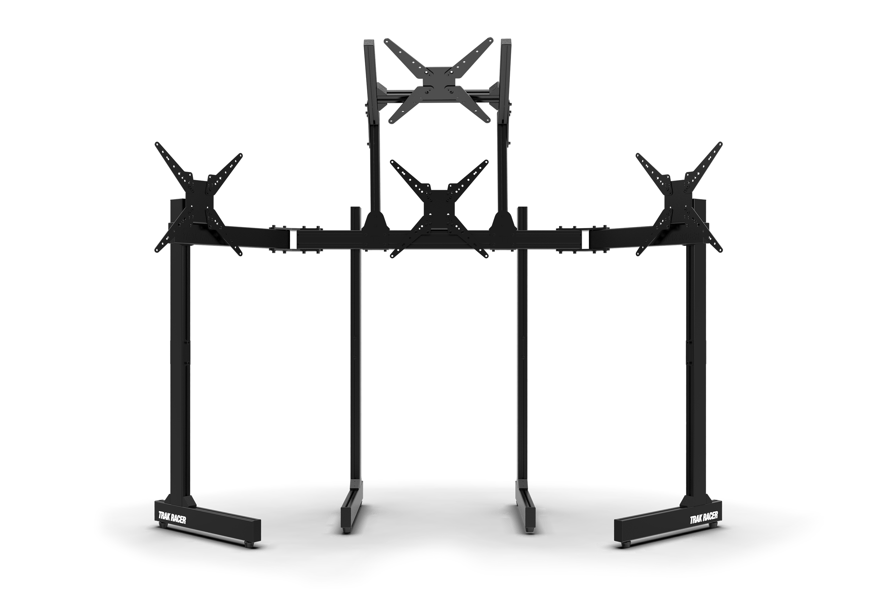 Freestanding Quad (4) Monitor Stand with Extra Leg Supports – Up to 55" Displays for Sim Racing, Flight Simulation & Truck Simulators