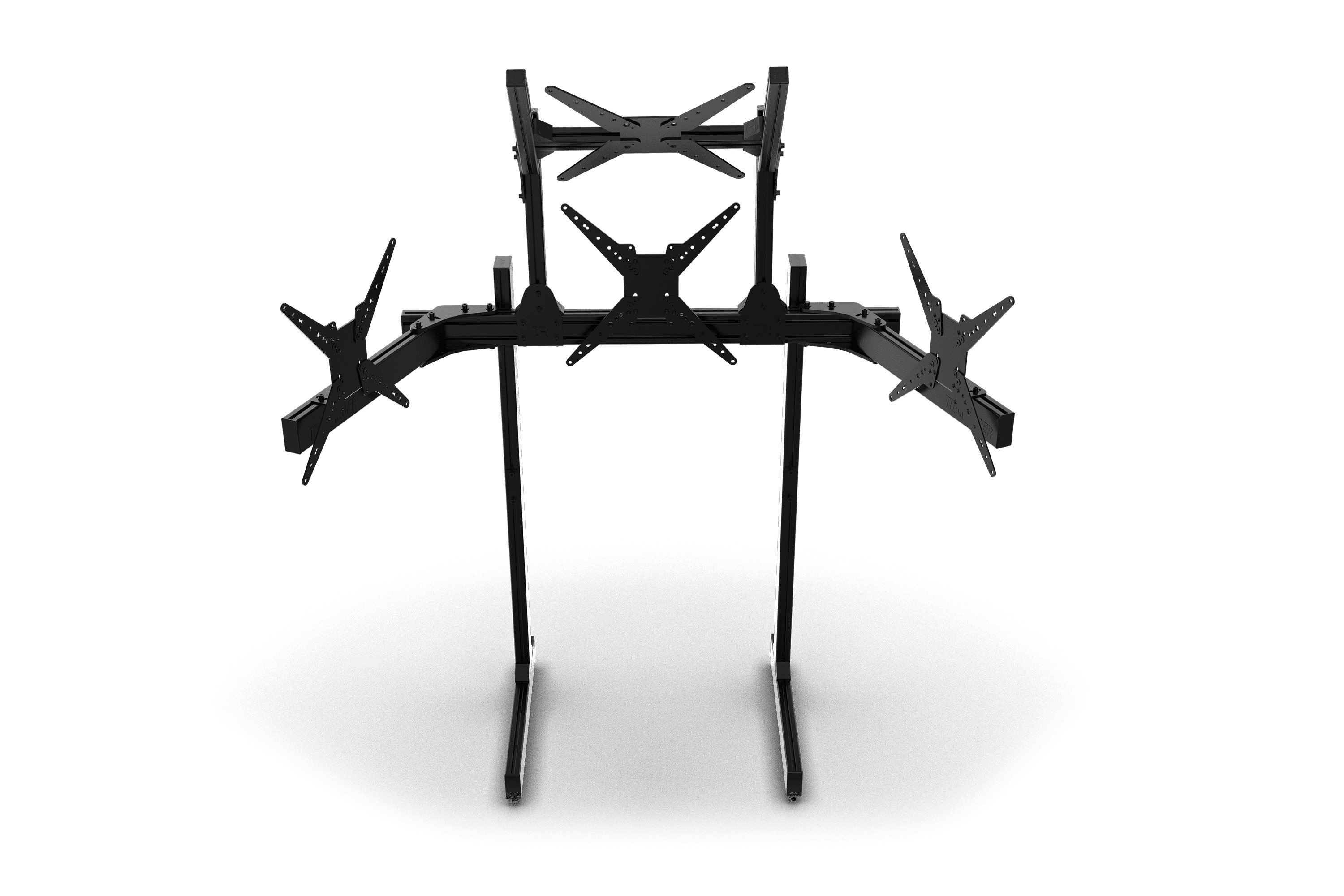 Freestanding Quad (4) Monitor Stand – Up to 45" Displays for Sim Racing, Flight Simulation & Truck Simulators