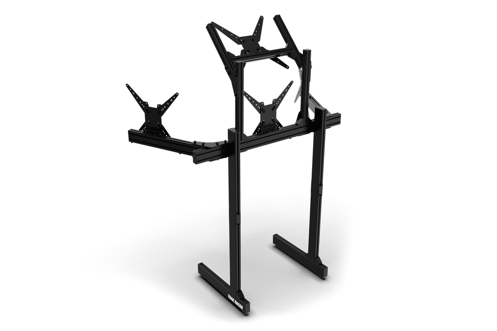 Freestanding Quad (4) Monitor Stand – Up to 45" Displays for Sim Racing, Flight Simulation & Truck Simulators