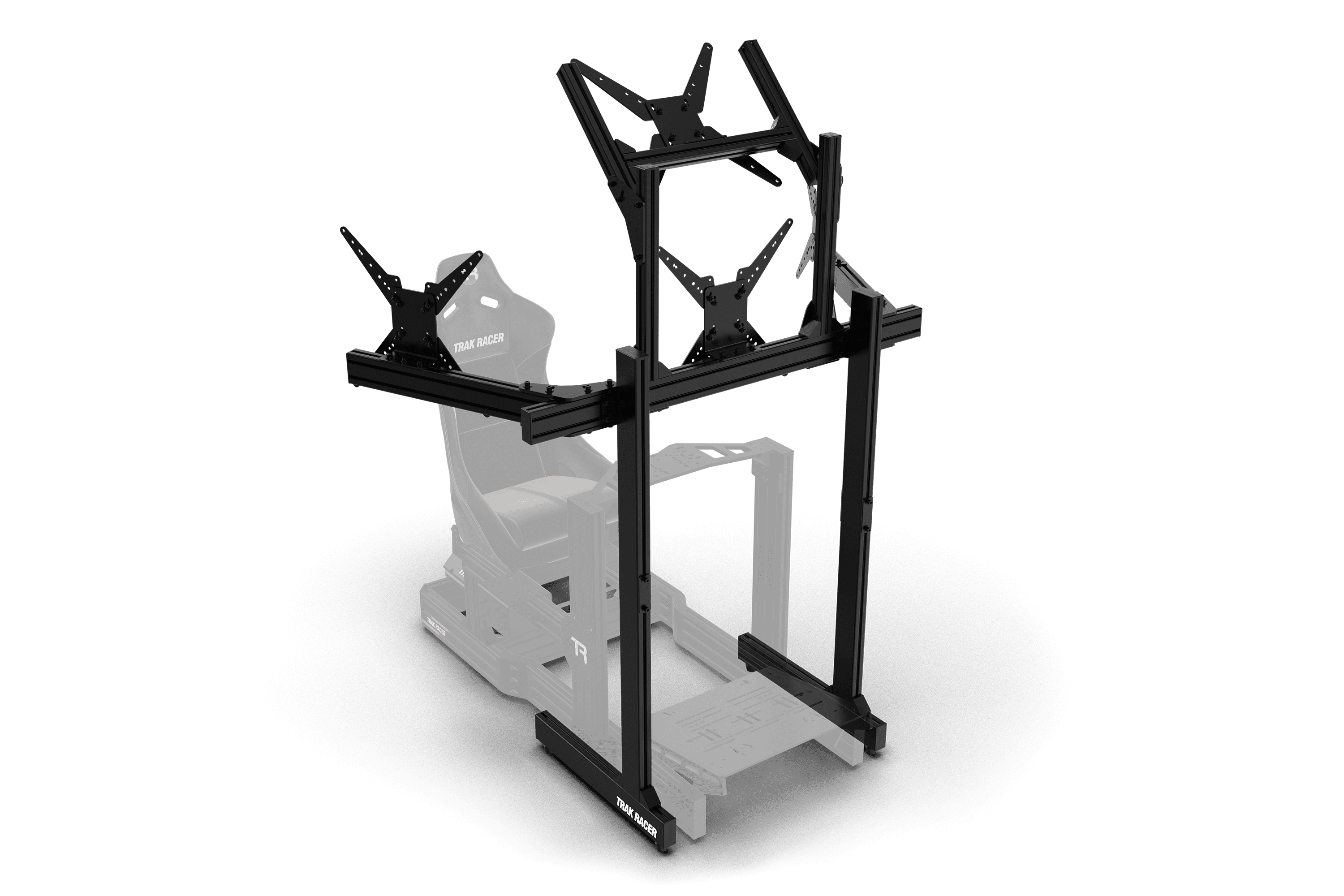 Freestanding Quad (4) Monitor Stand – Up to 45" Displays for Sim Racing, Flight Simulation & Truck Simulators
