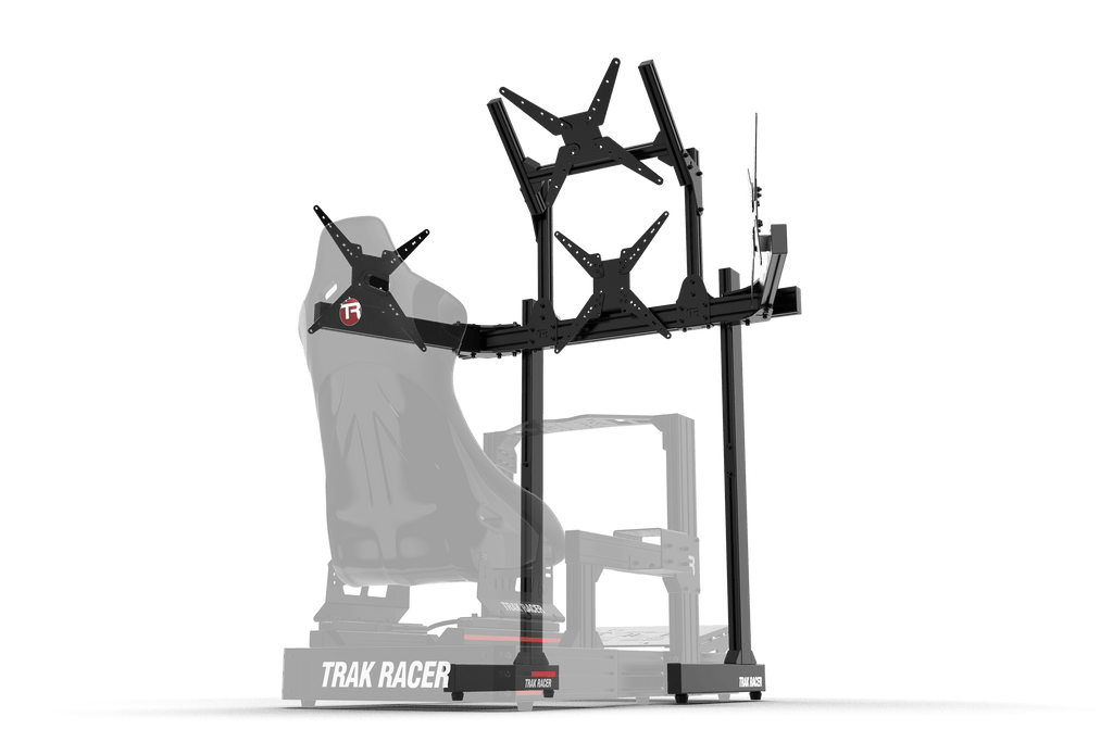 Freestanding Quad (4) Monitor Stand – Up to 45" Displays for Sim Racing, Flight Simulation & Truck Simulators