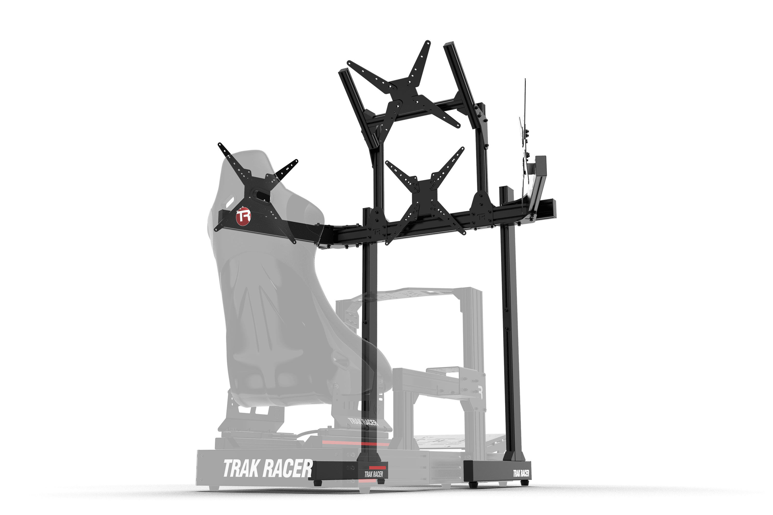 Freestanding Quad (4) Monitor Stand – Up to 45" Displays for Sim Racing, Flight Simulation & Truck Simulators
