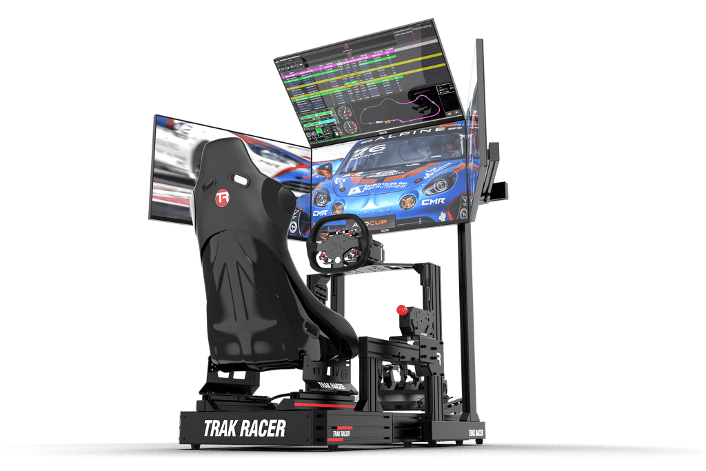 Freestanding Quad (4) Monitor Stand – Up to 45" Displays for Sim Racing, Flight Simulation & Truck Simulators
