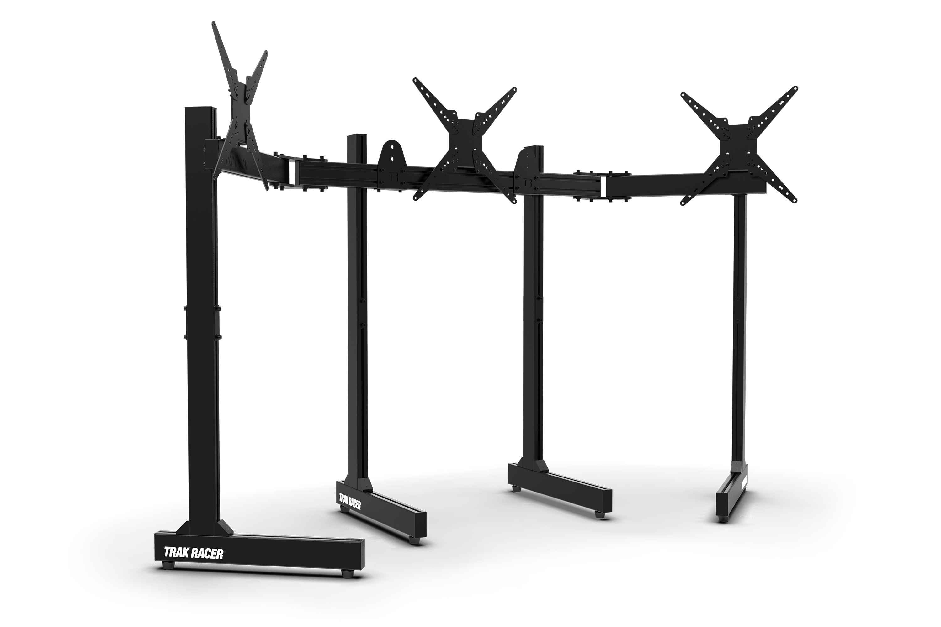 Freestanding Triple (3) Monitor Stand with Extra Leg Supports – Up to 55" Displays for Sim Racing, Flight Simulation & Truck Simulators