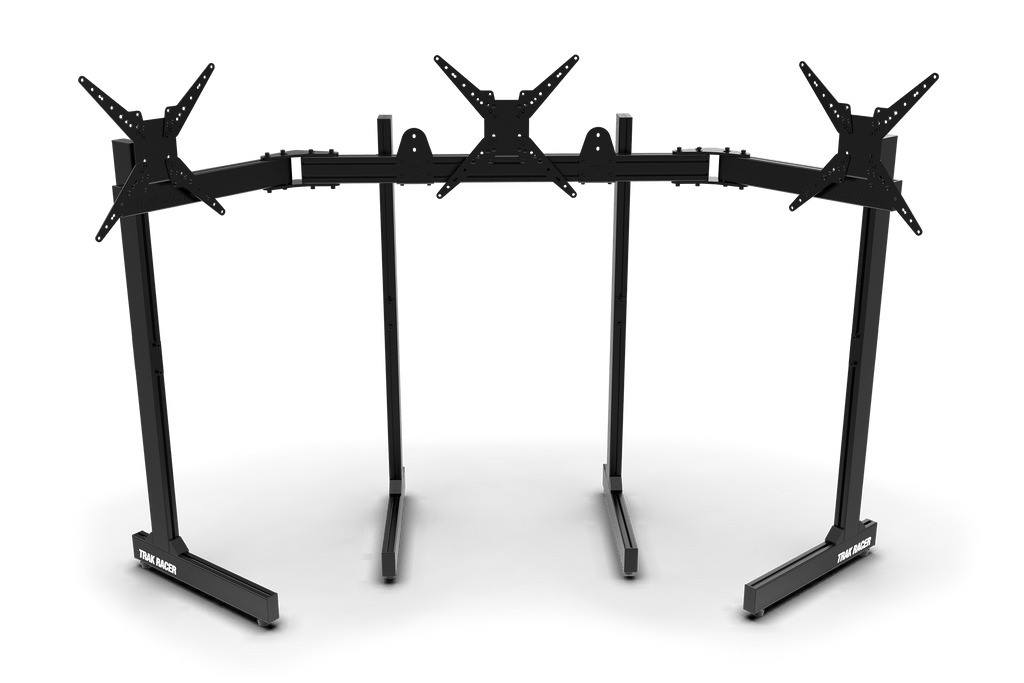 Freestanding Triple (3) Monitor Stand with Extra Leg Supports – Up to 55" Displays for Sim Racing, Flight Simulation & Truck Simulators