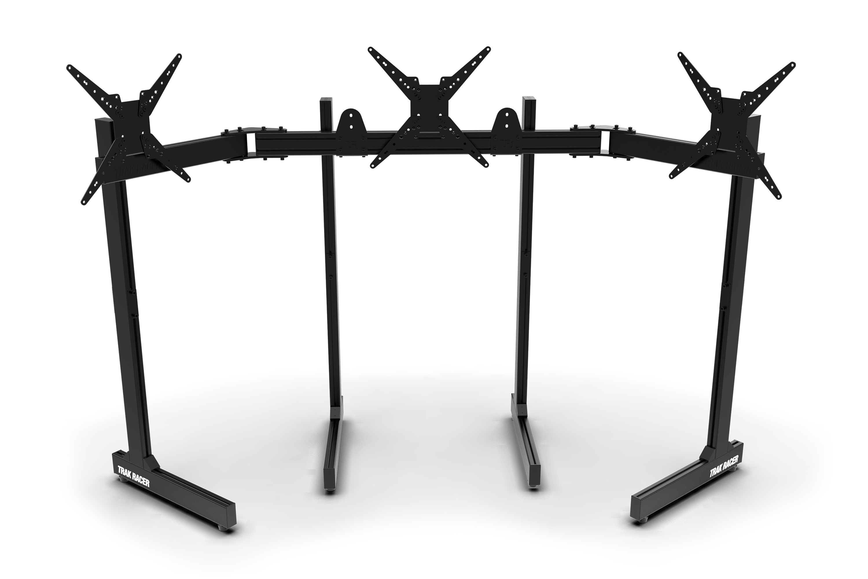 Freestanding Triple (3) Monitor Stand with Extra Leg Supports – Up to 55" Displays for Sim Racing, Flight Simulation & Truck Simulators