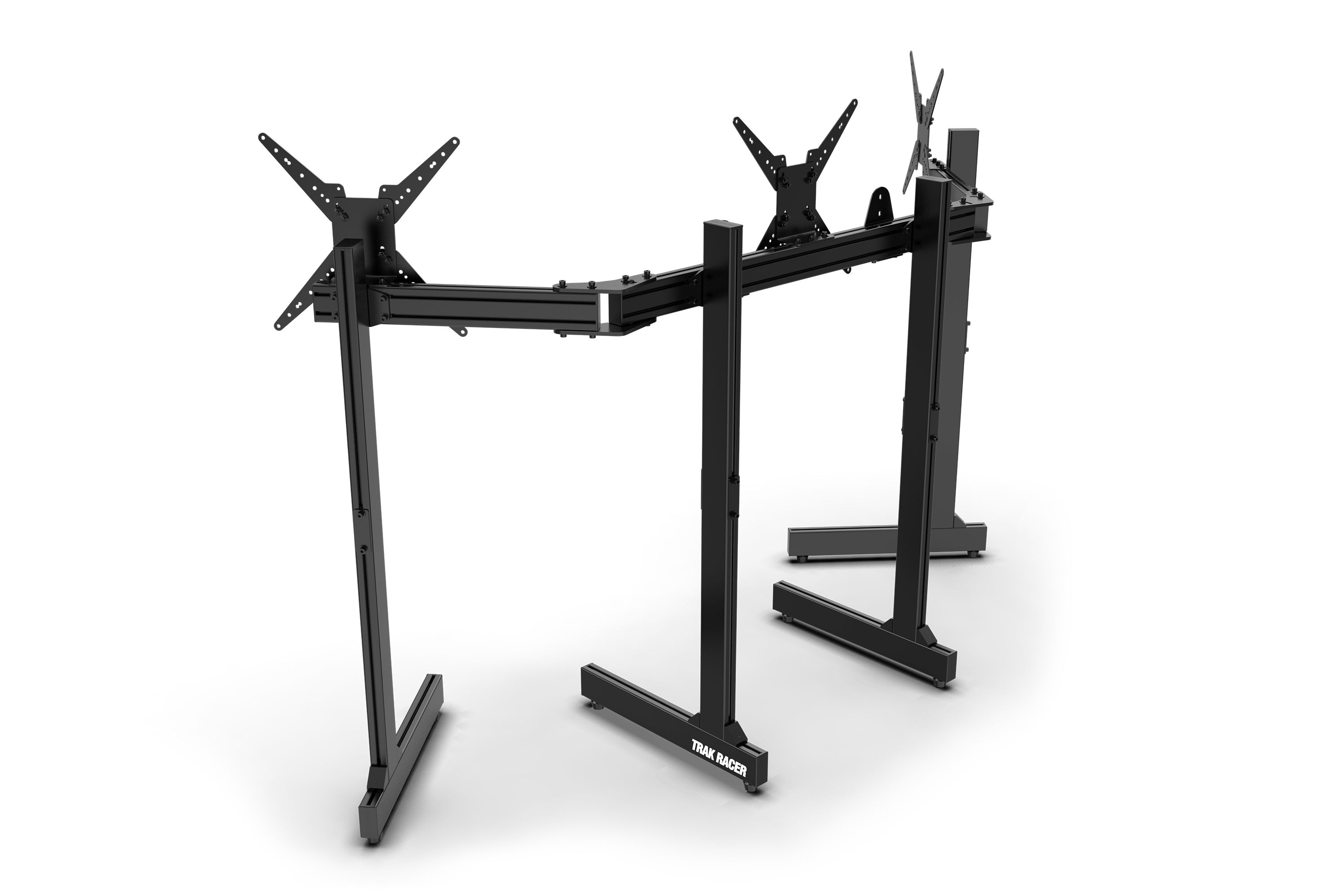 Freestanding Triple (3) Monitor Stand with Extra Leg Supports – Up to 55" Displays for Sim Racing, Flight Simulation & Truck Simulators