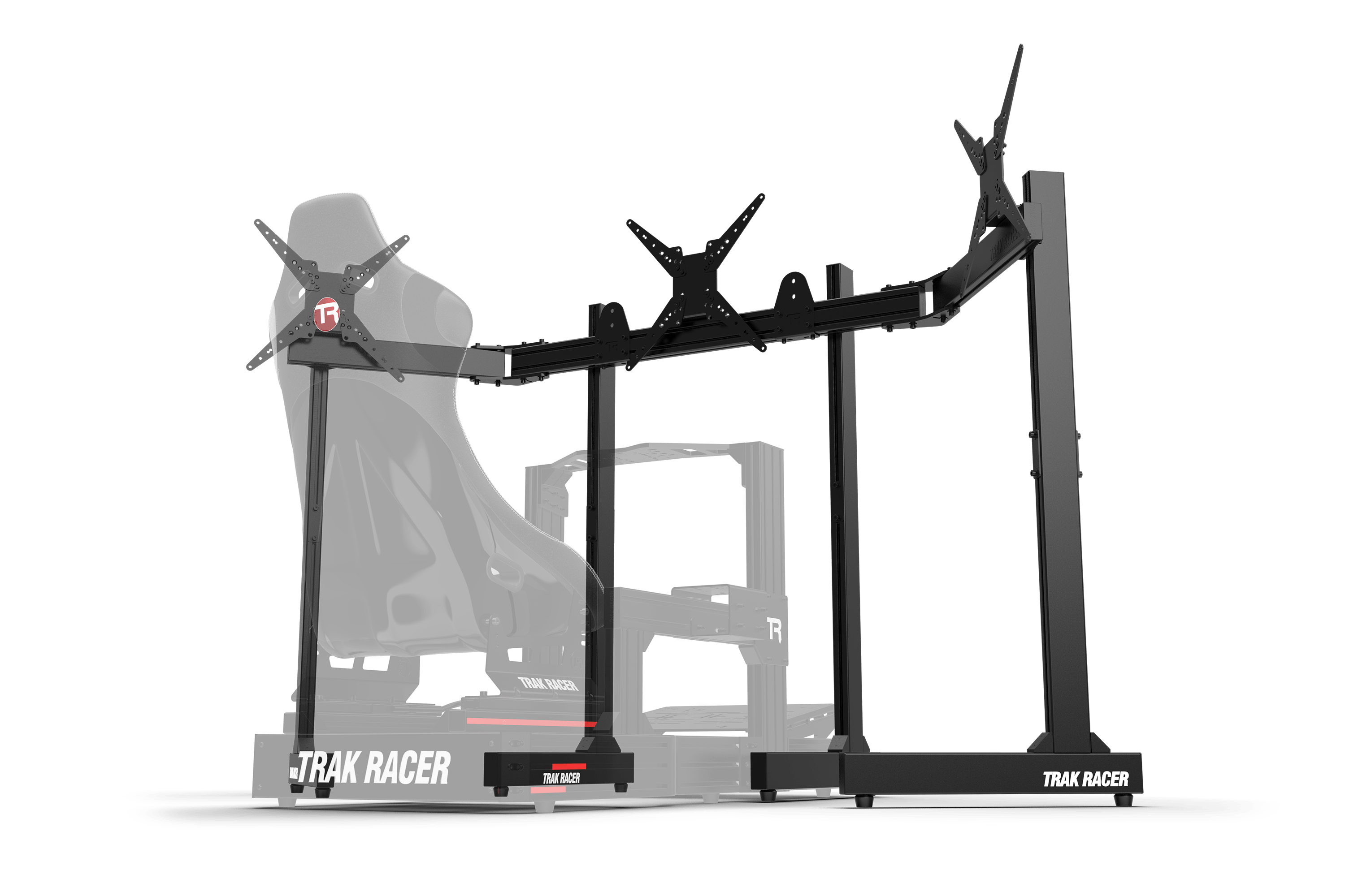 Freestanding Triple (3) Monitor Stand with Extra Leg Supports – Up to 55" Displays for Sim Racing, Flight Simulation & Truck Simulators