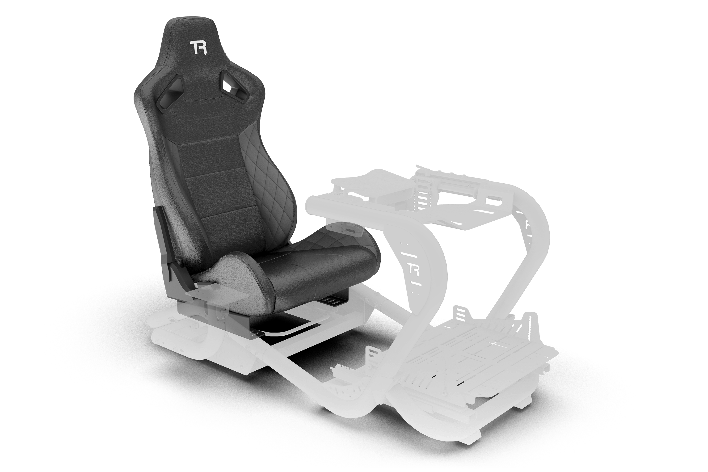 Recliner Sim Racing Seat — Premium Diamond-Stitched Leather-Style Finish