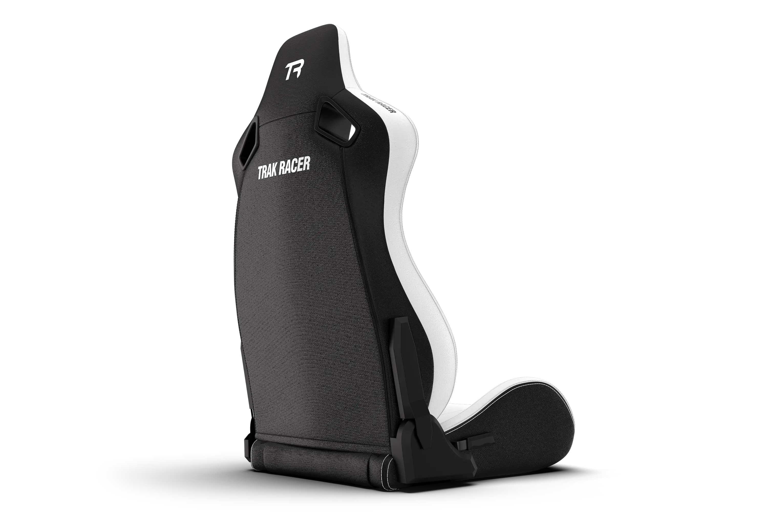 RE2 Dual-Lock Reclining Sim Racing Seat - White Diamond-Stitched Leather-Style