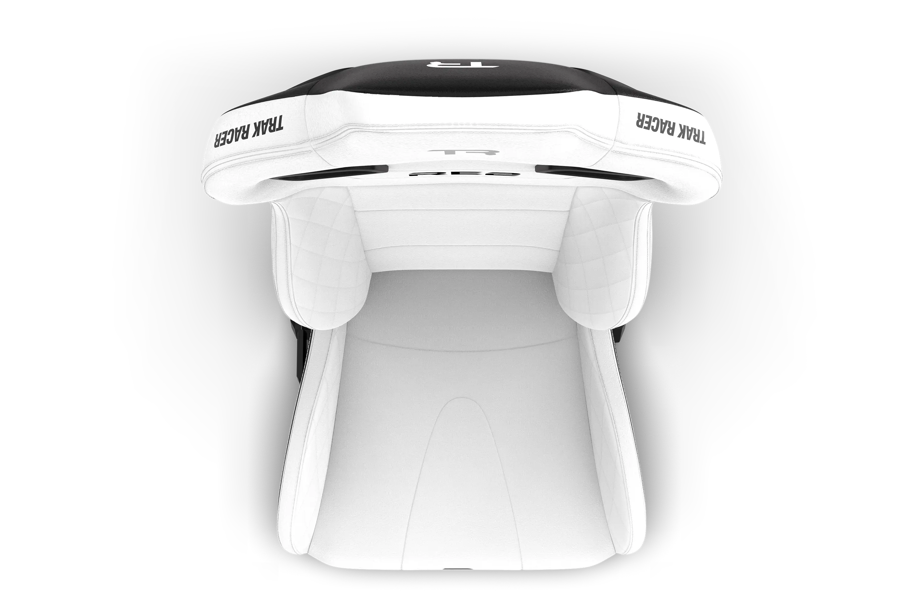 RE2 Dual-Lock Reclining Sim Racing Seat - White Diamond-Stitched Leather-Style